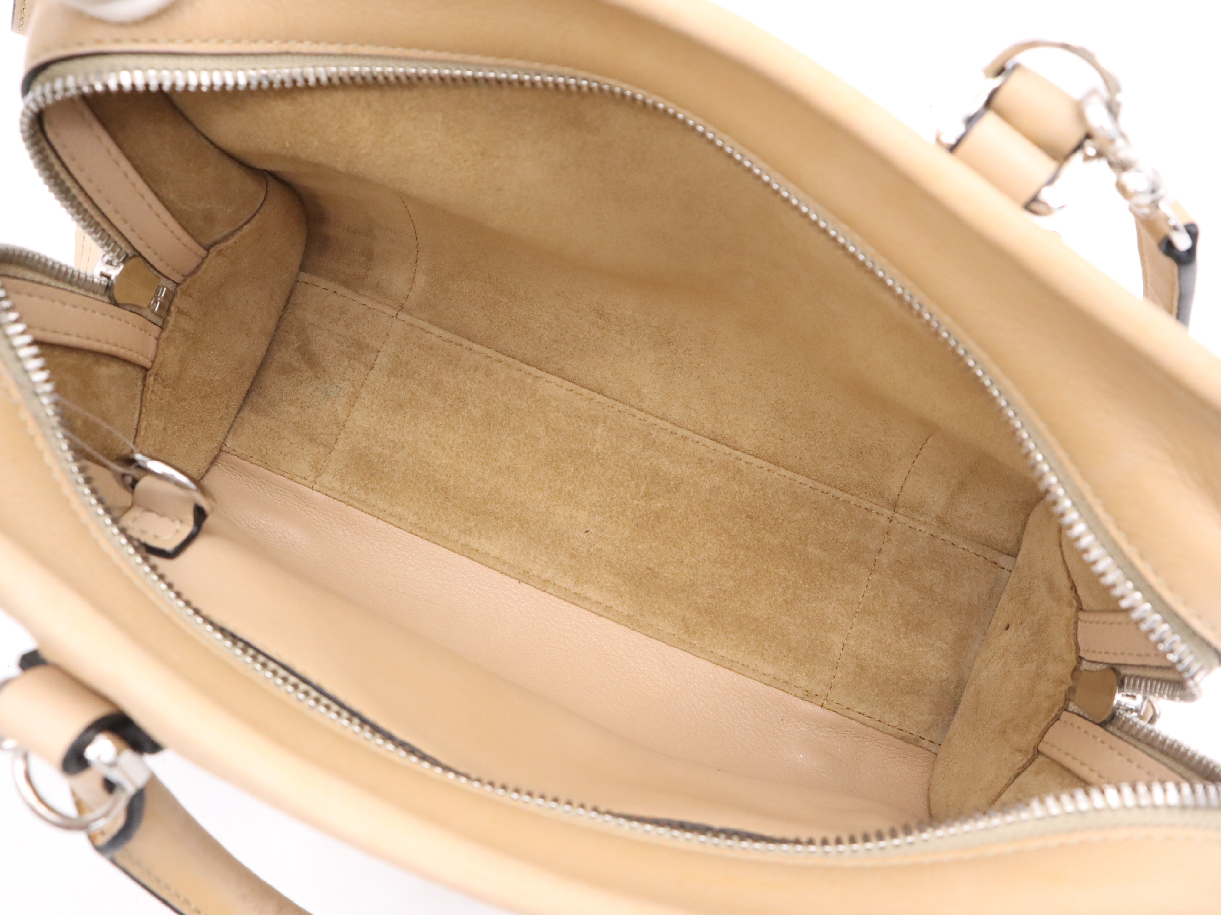 Leather Amazona 23 Handbag, Beige, Silver Hardware, with Shoulder Strap, Charm, and Dust Bag. — view 12