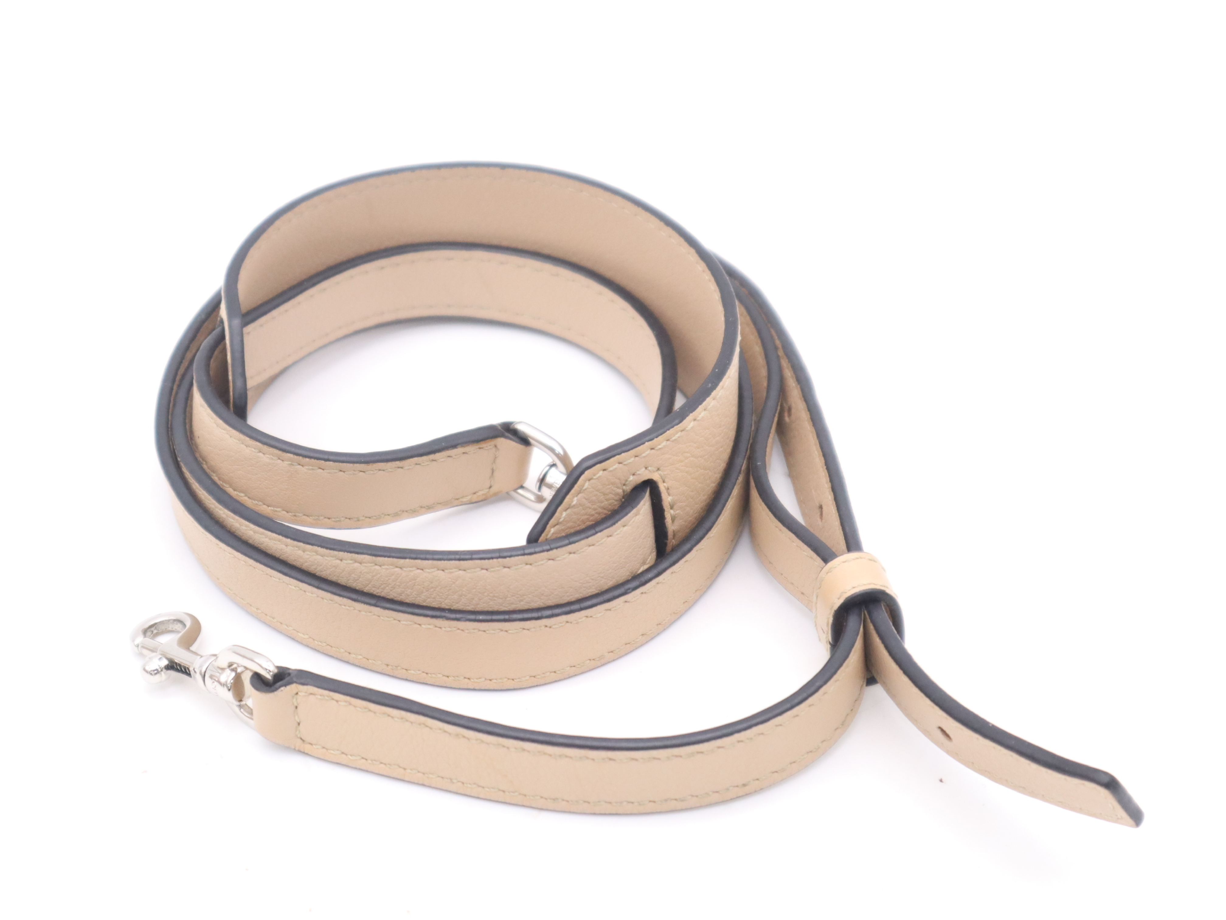 Leather Amazona 23 Handbag, Beige, Silver Hardware, with Shoulder Strap, Charm, and Dust Bag. — view 14