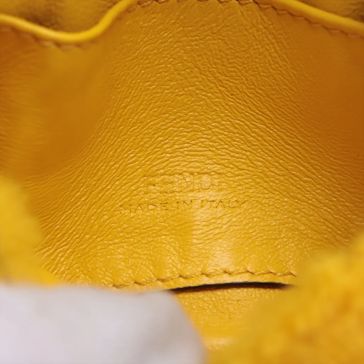 Nano Bucket Fur Chain Shoulder Bag, Yellow, 7AR844 — view 7