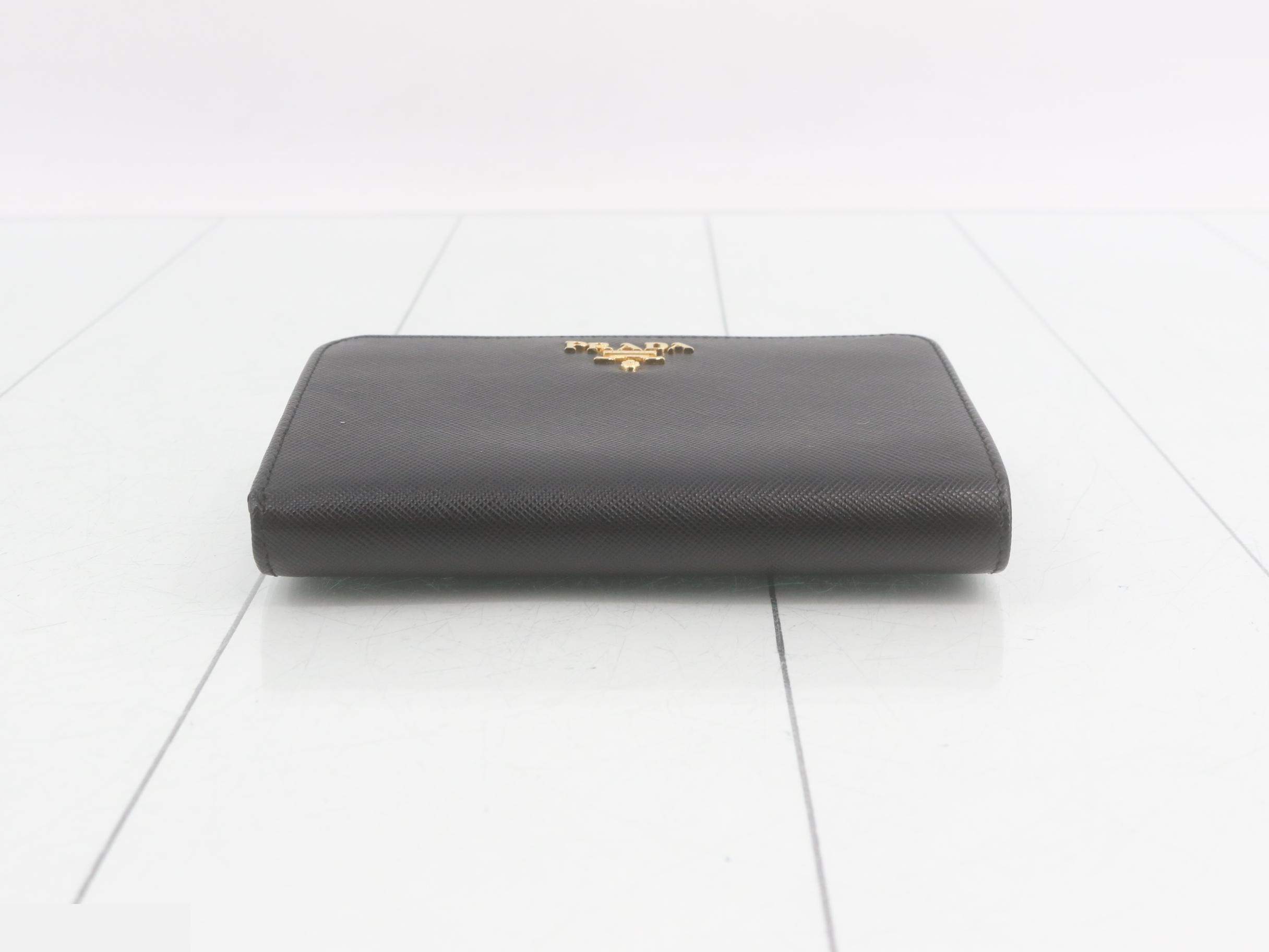 Saffiano compact wallet, unused, stored item. — view 3
