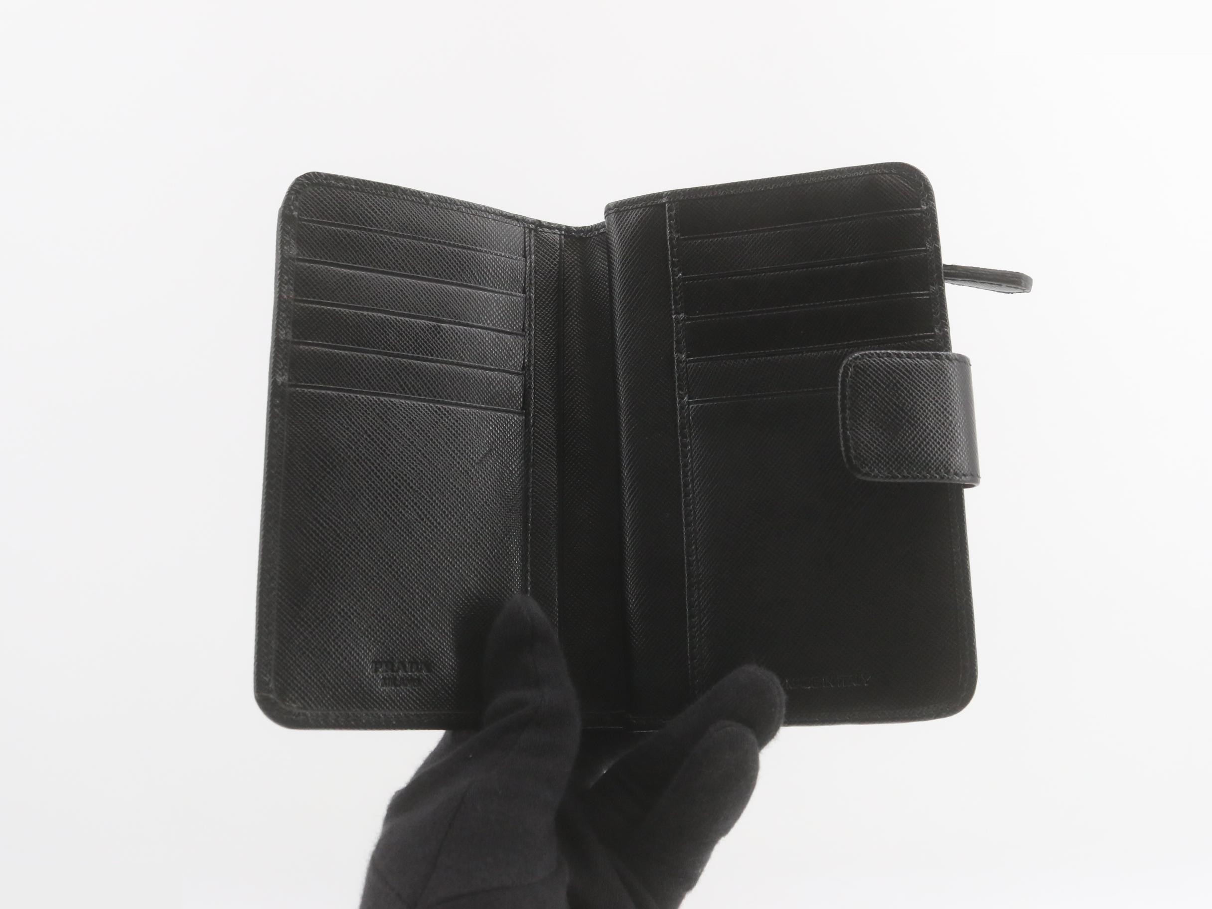 Saffiano compact wallet, unused, stored item. — view 4