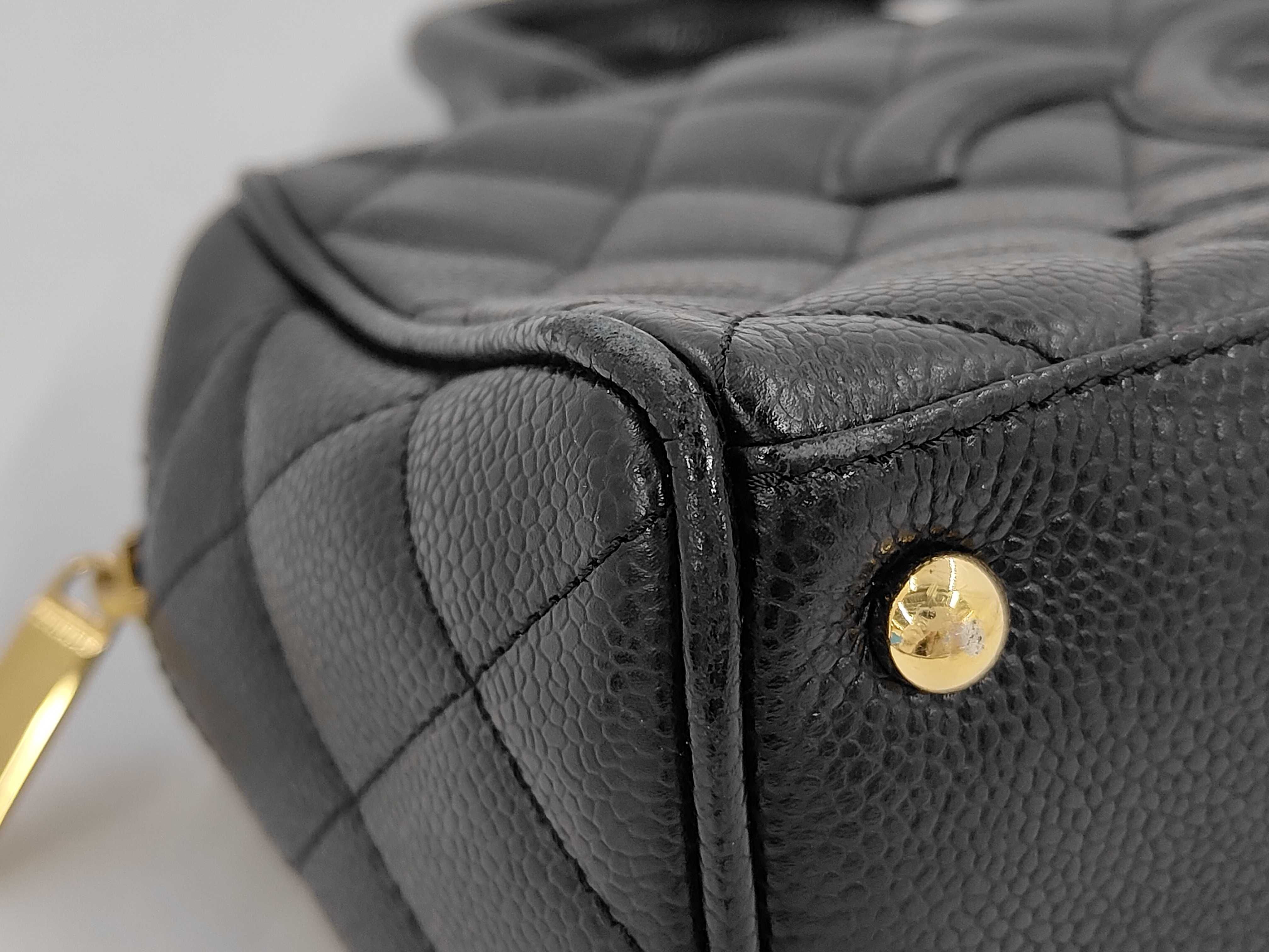 Matelassé Caviar Skin Mini Boston Bag, with Guarantee and Serial Number Seal, Serial Number in the 10s, Handbag — view 6