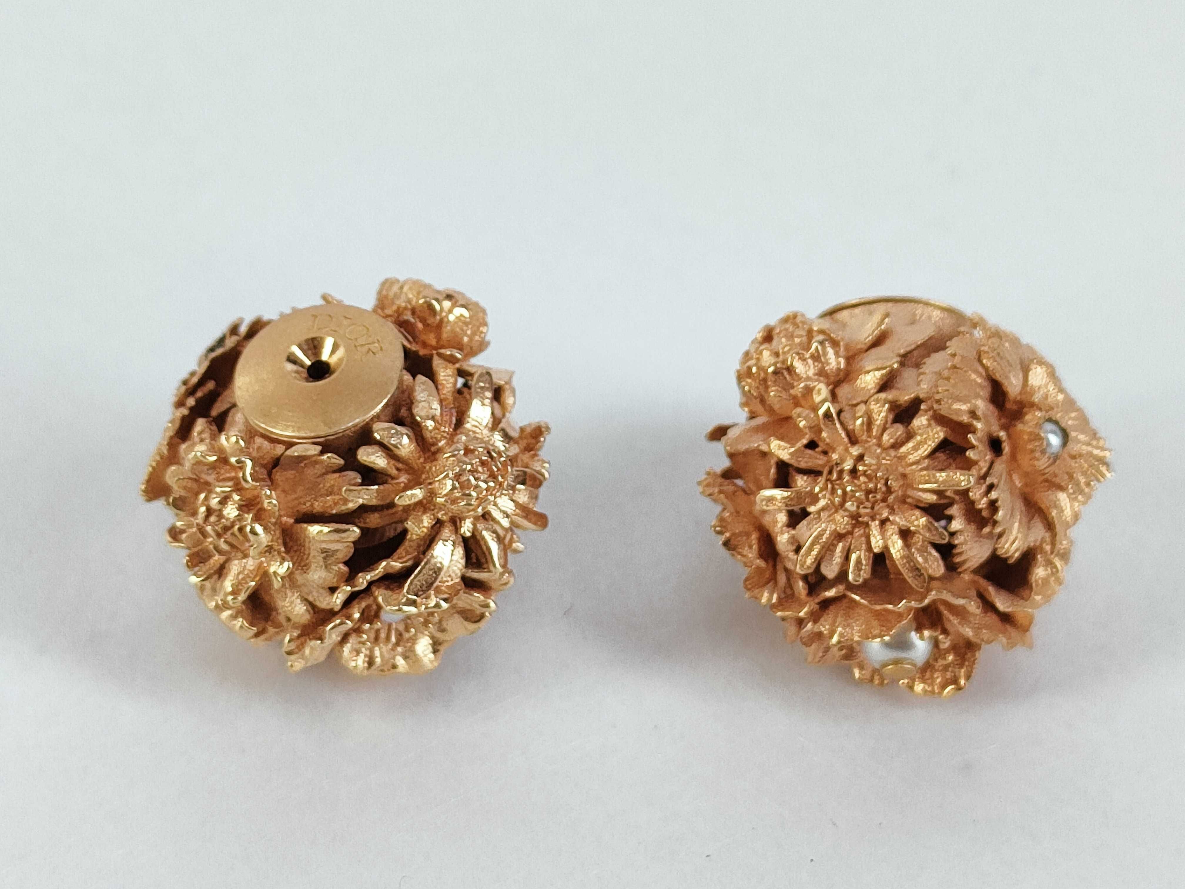 Tribal Flower Pearl Earrings — view 6