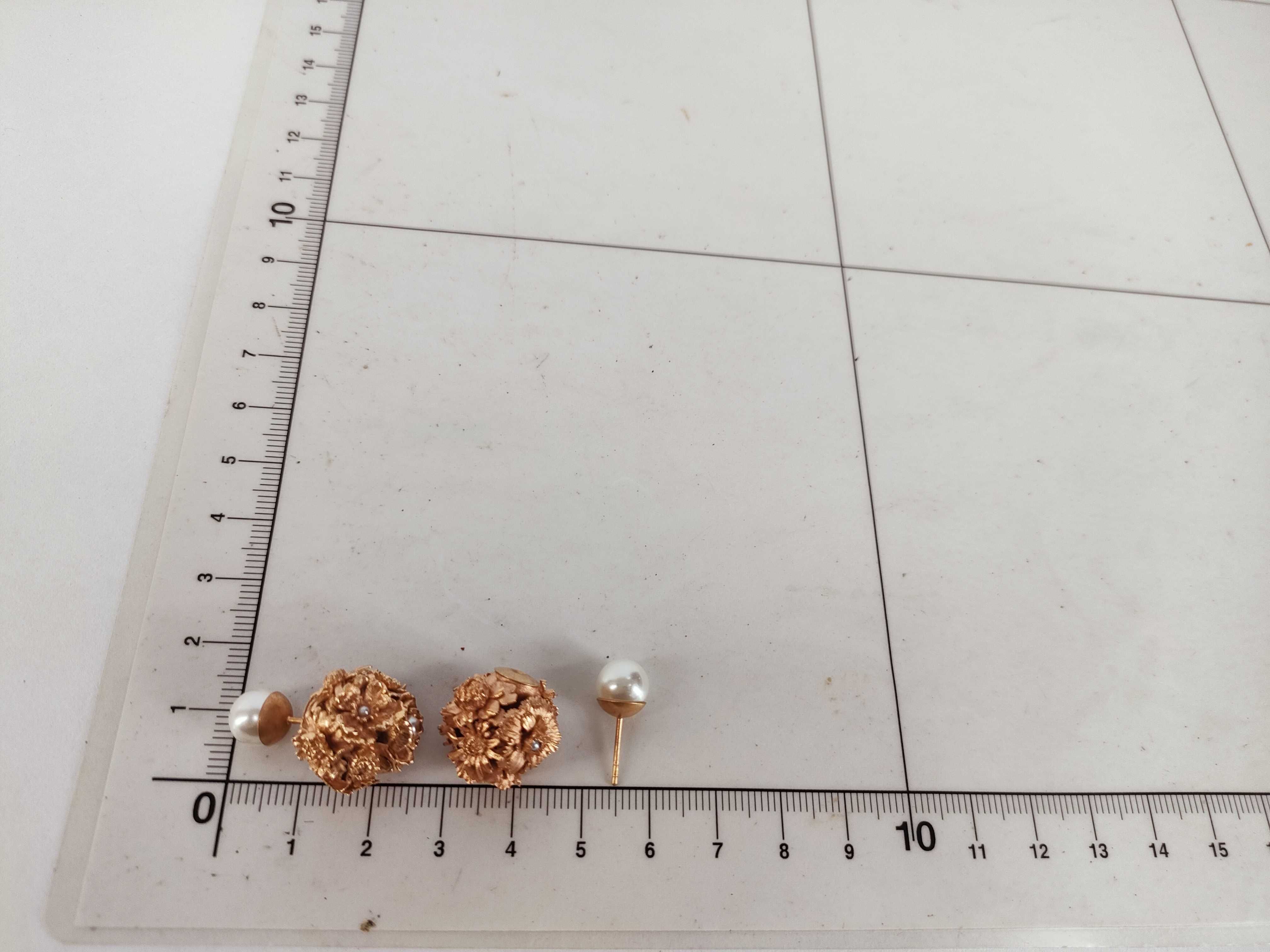 Tribal Flower Pearl Earrings — view 10