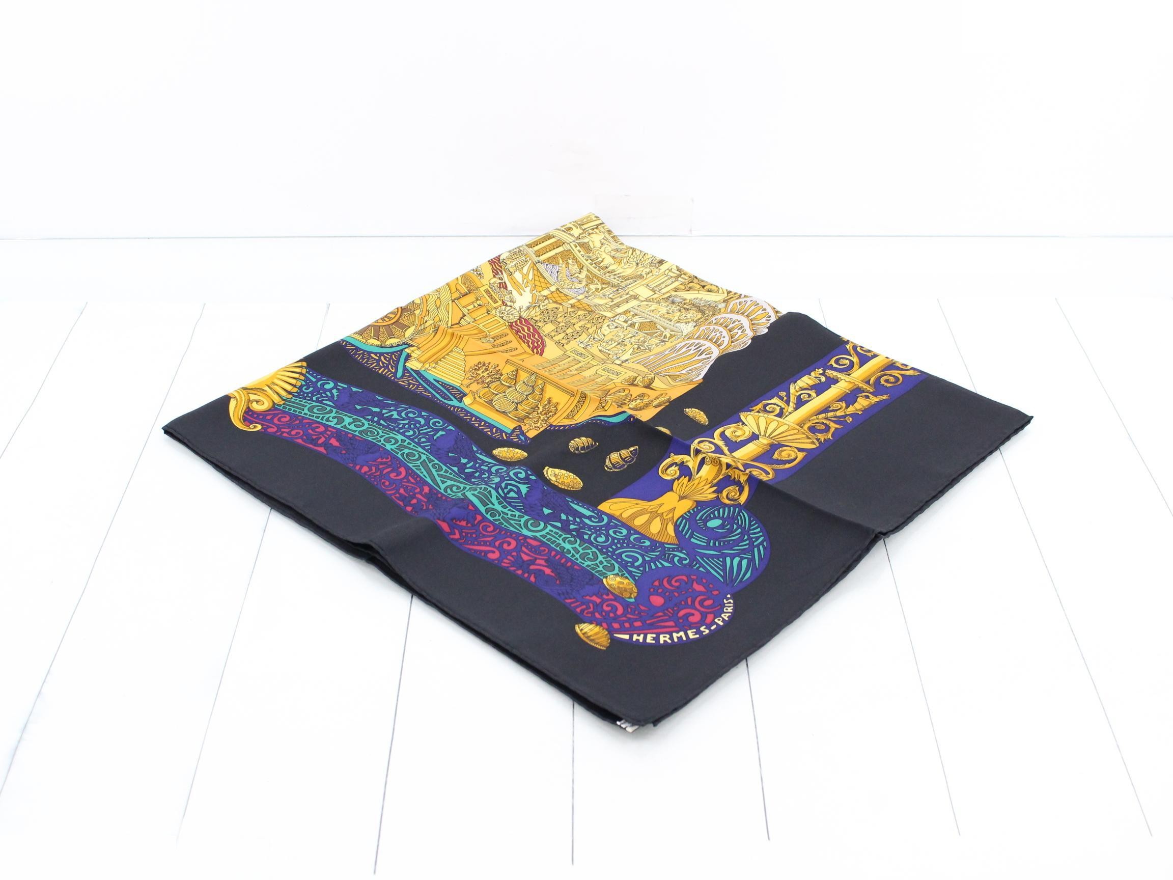 Carre 90 L'ATLANTIDE (The Continent of Atlantis) 100% Silk
