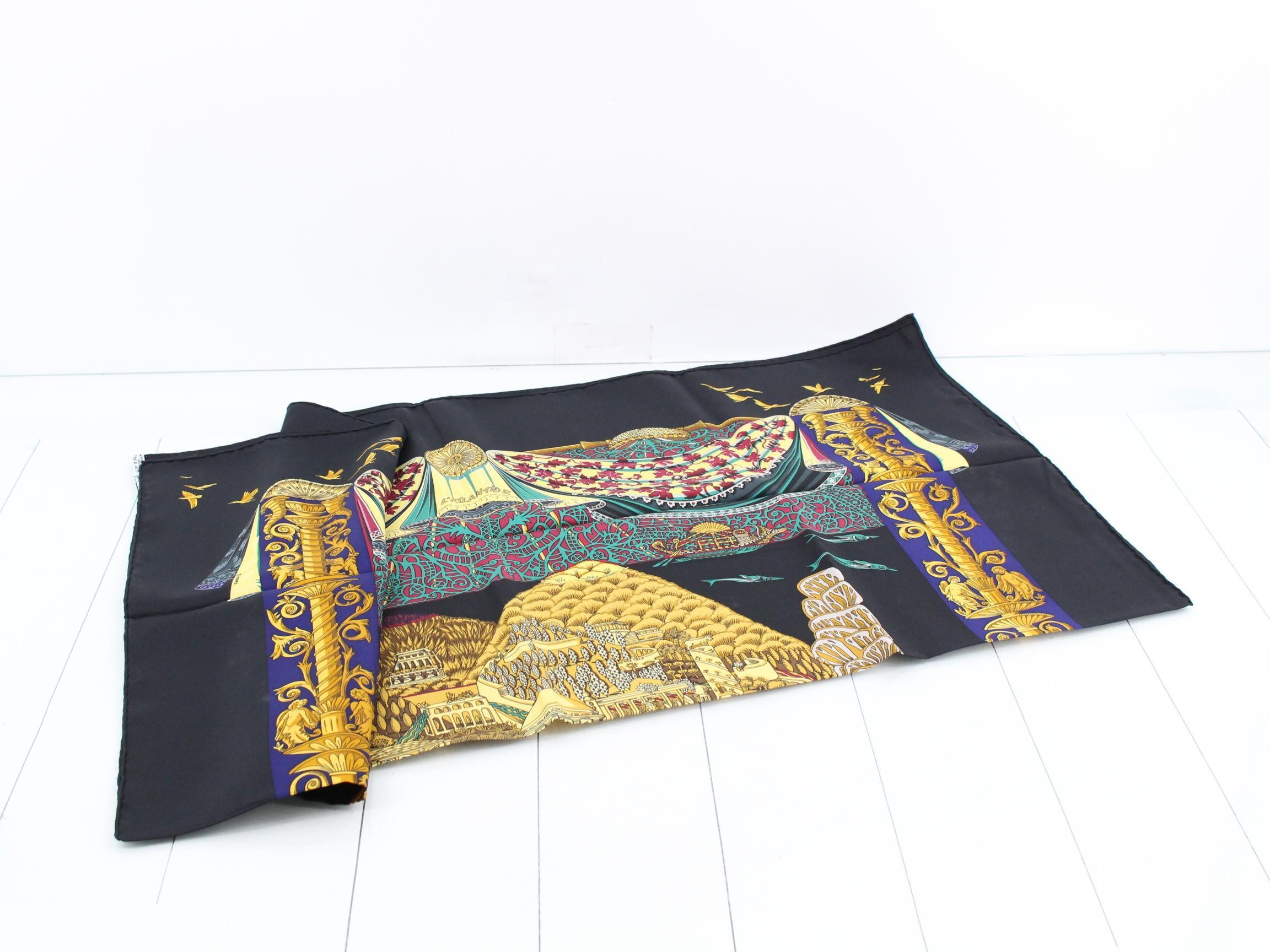 Carre 90 L'ATLANTIDE (The Continent of Atlantis) 100% Silk — view 3