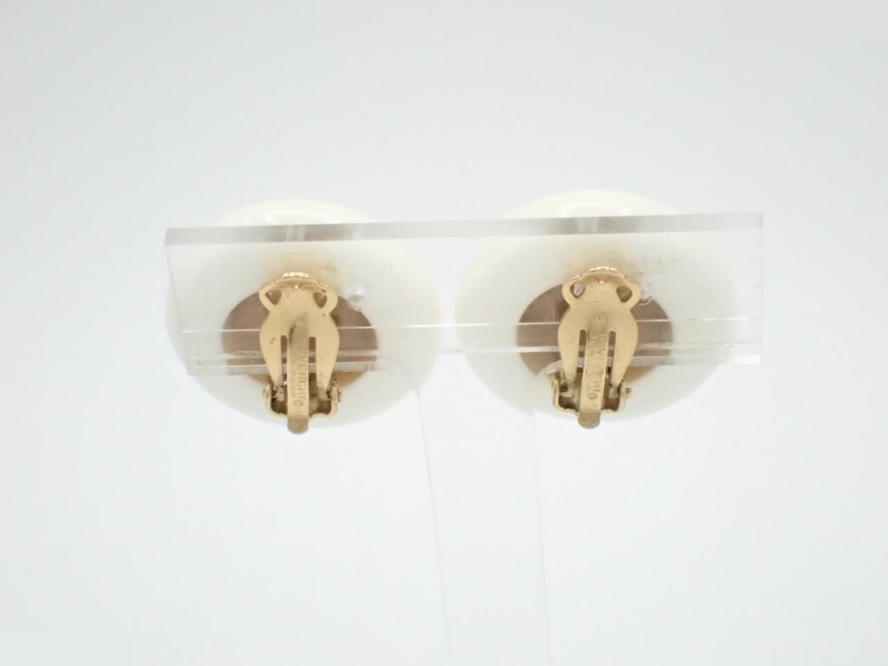 Other lines: Precious metal earrings, circle design, white gold. — view 2