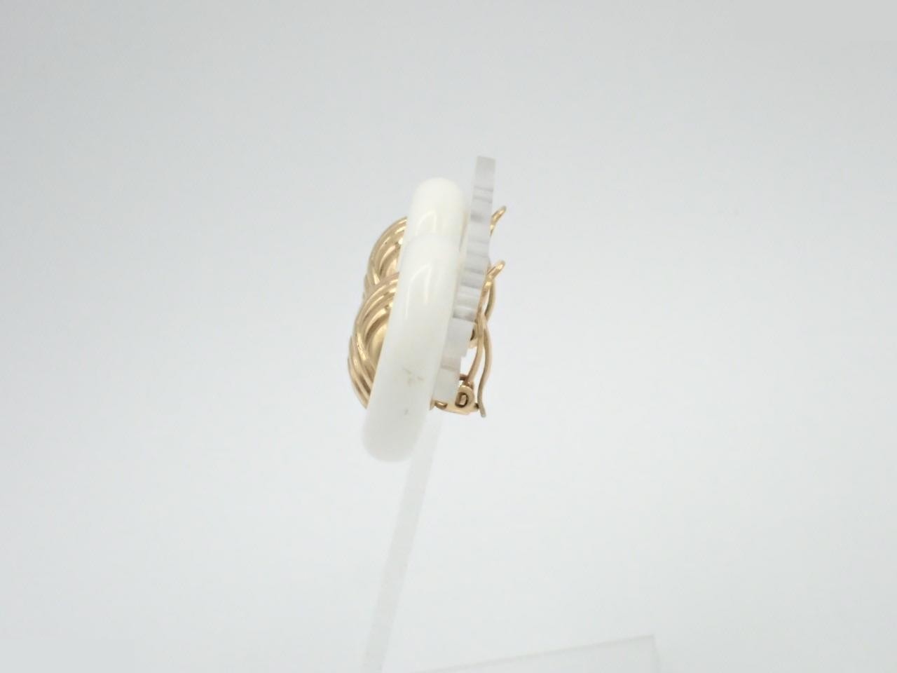 Other lines: Precious metal earrings, circle design, white gold. — view 3