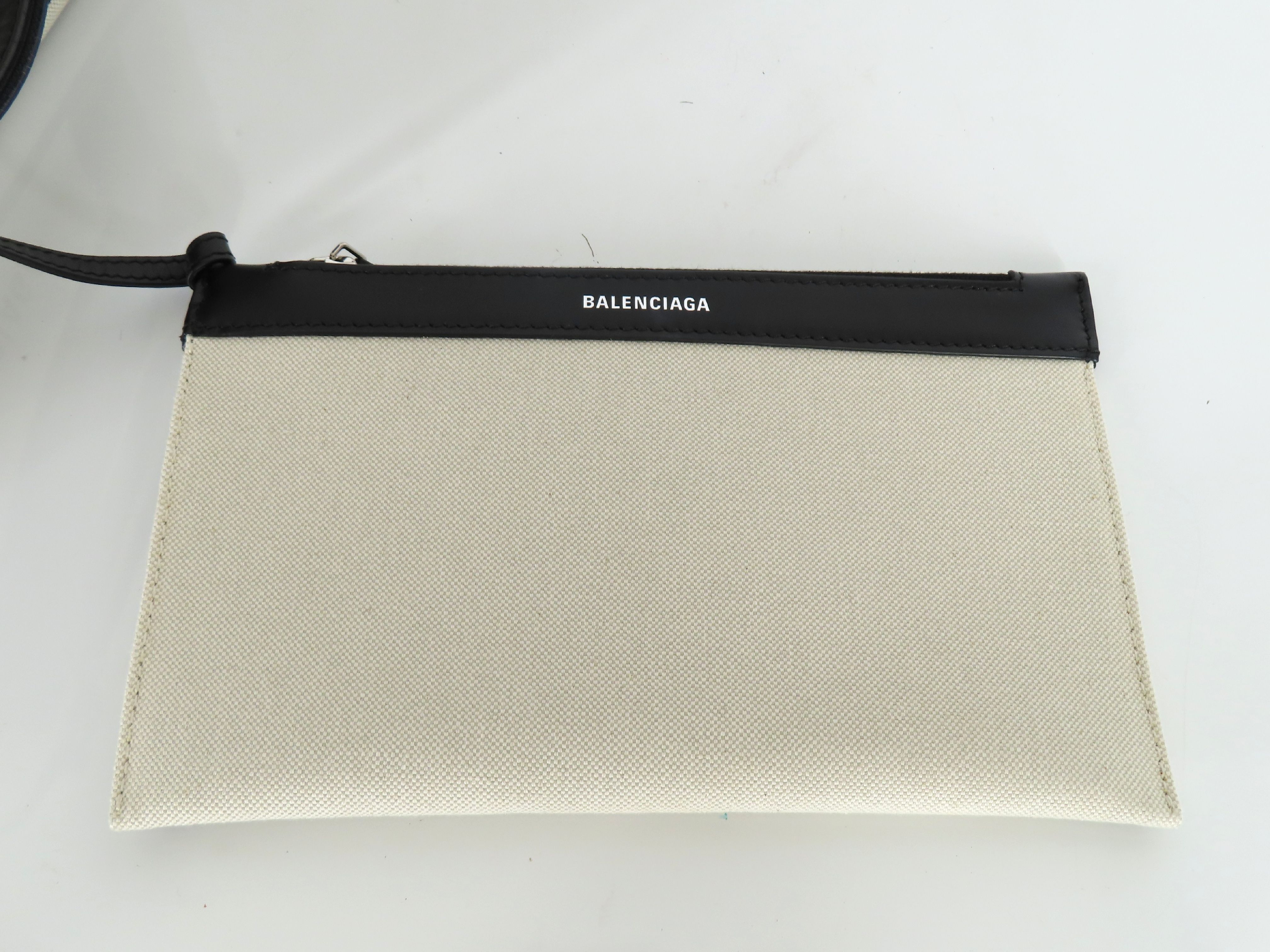 Navy Cabas Canvas x Leather Handbag Beige x Black 339933 Handbag — view 12