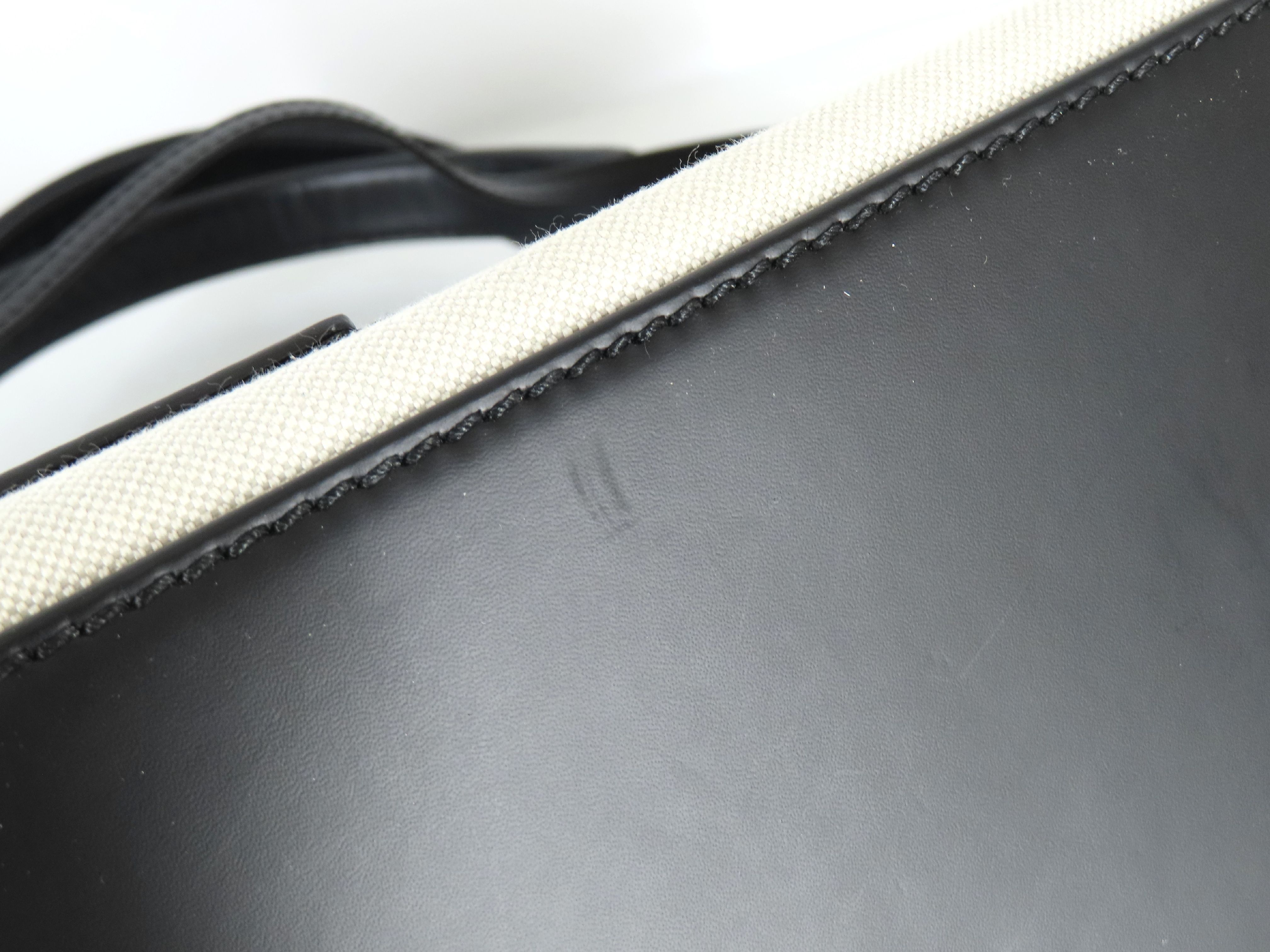 Navy Cabas Canvas x Leather Handbag Beige x Black 339933 Handbag — view 8