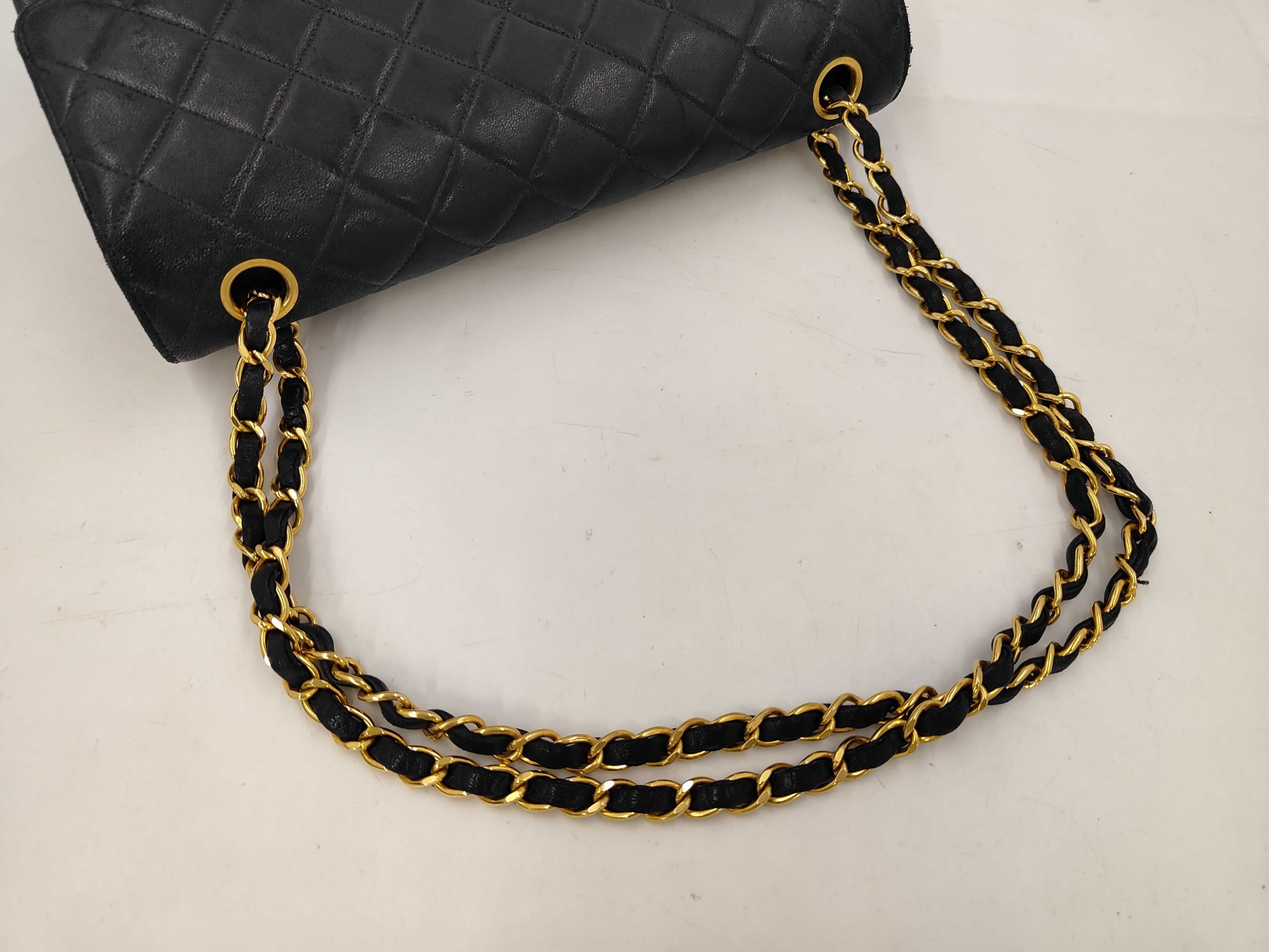 Lambskin Double Flap Double Chain Shoulder Bag — view 3