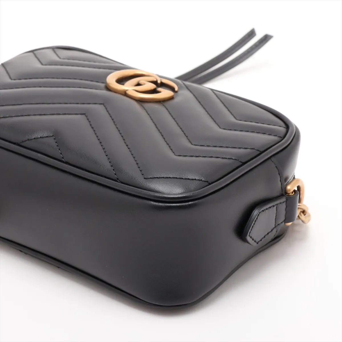 GG Marmont Leather Chain Shoulder Bag, Black, 448065 — view 3