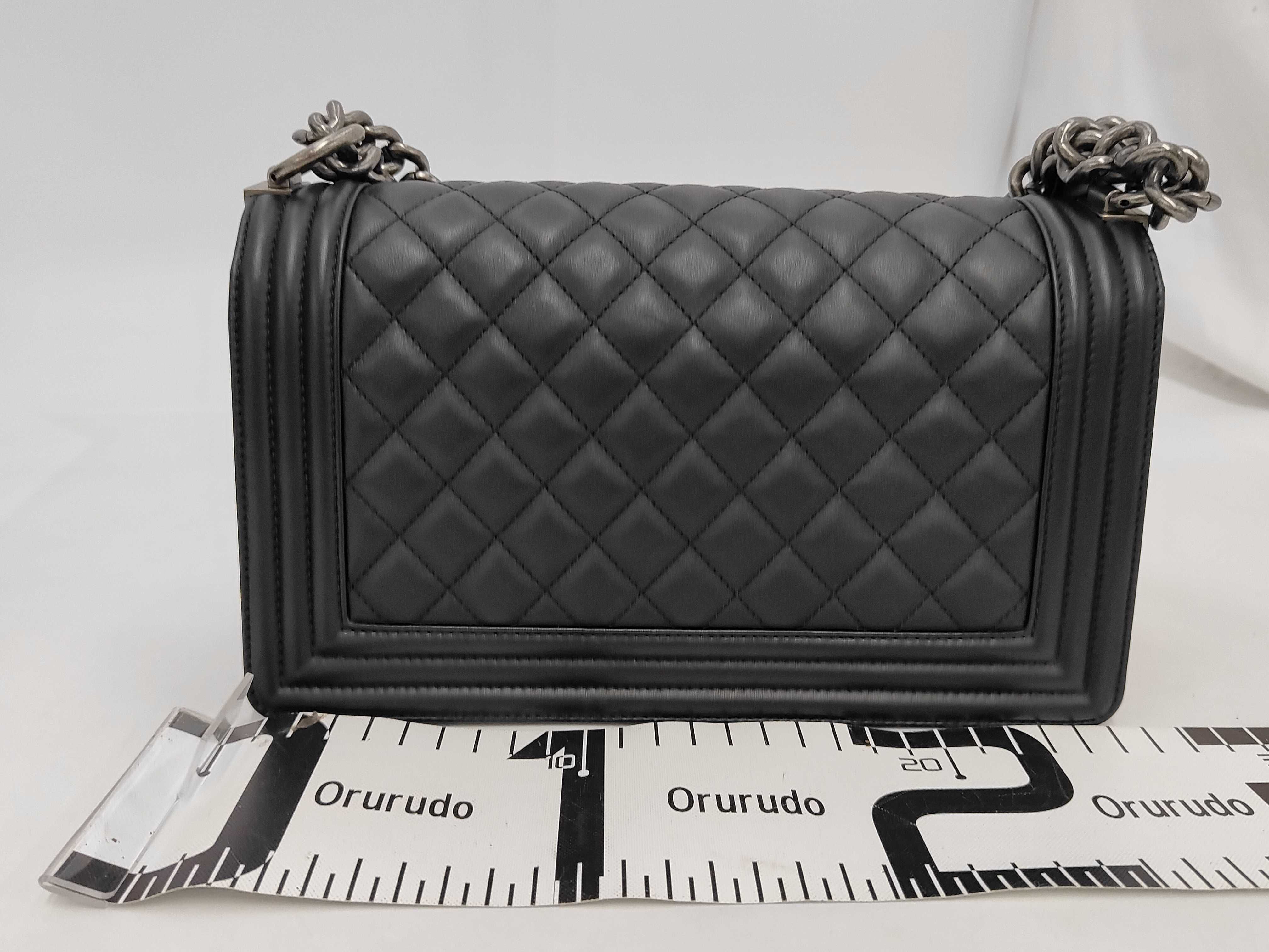 Boy Chanel Top Handle Chain Shoulder Bag, Lambskin, Black, Silver Hardware, Shoulder Bag — view 2