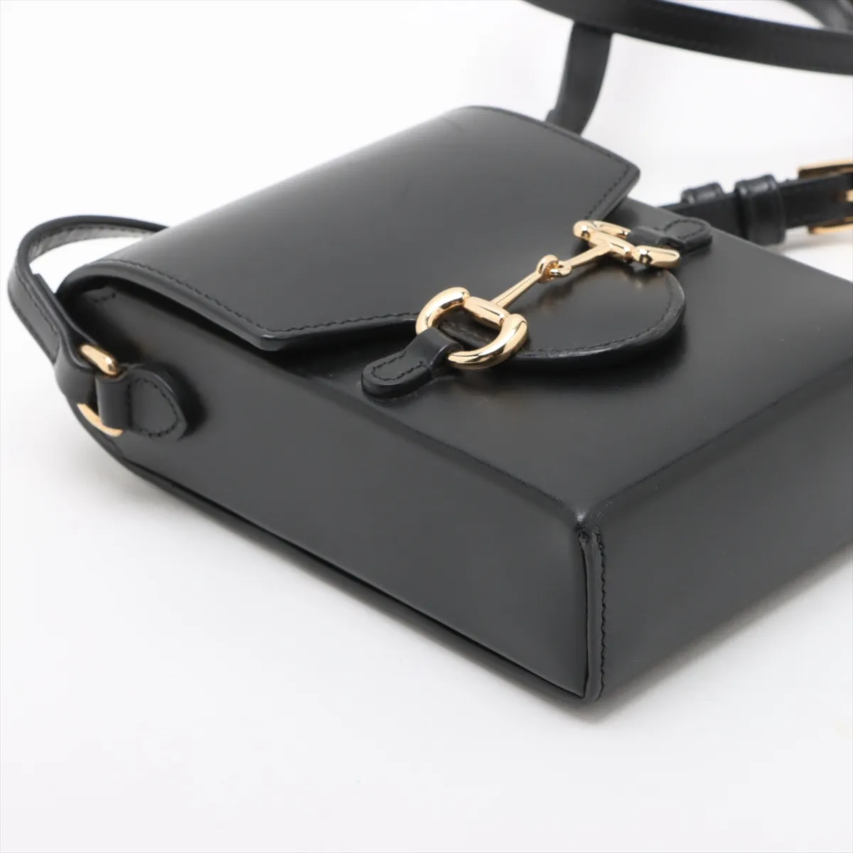 Horsebit 1955 Leather Shoulder Bag, Black, 625615 — view 4