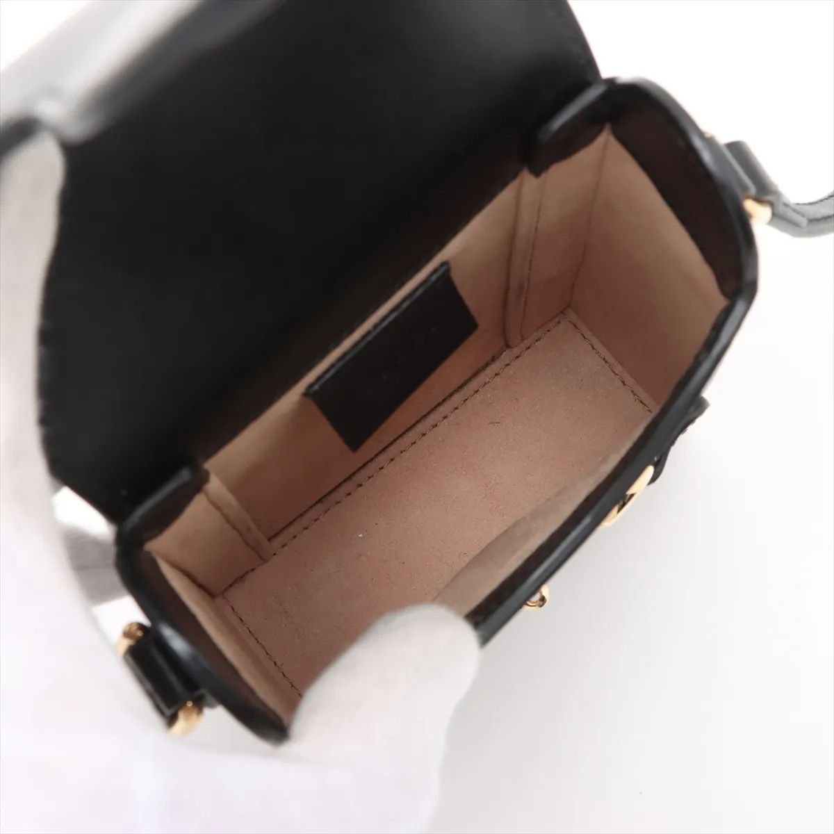Horsebit 1955 Leather Shoulder Bag, Black, 625615 — view 6