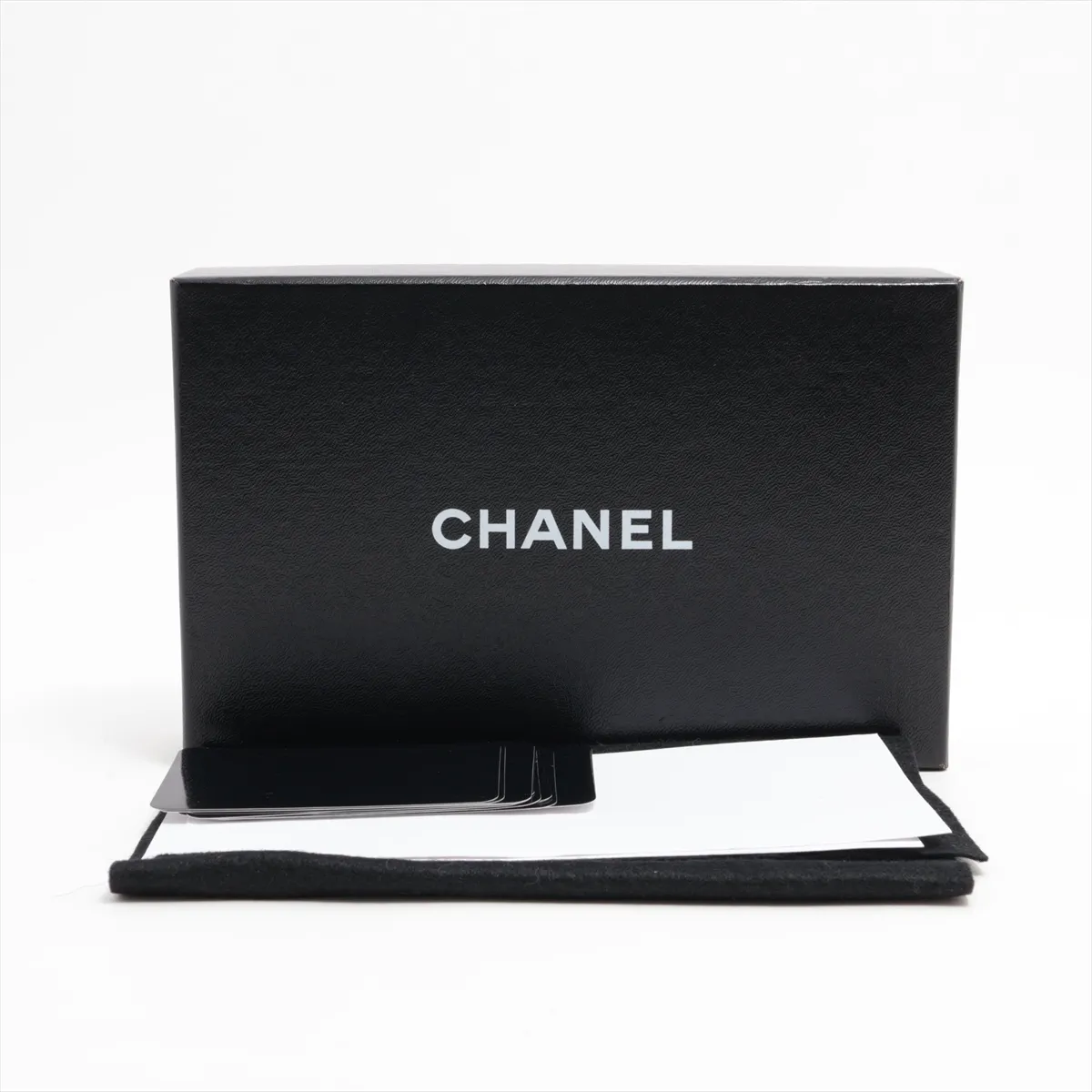 Matelasse Lambskin Long Wallet Black Silver Hardware — view 10