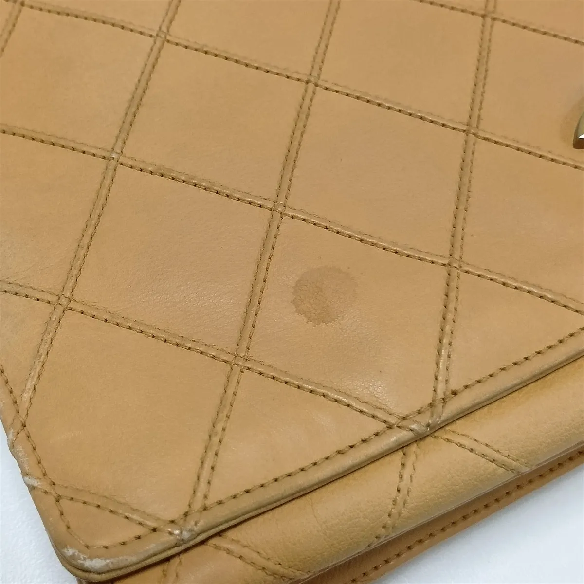 Bicolore Lambskin Chain Shoulder Bag, Beige with Gold Hardware, 0641521 (Serial Number 0) — view 11