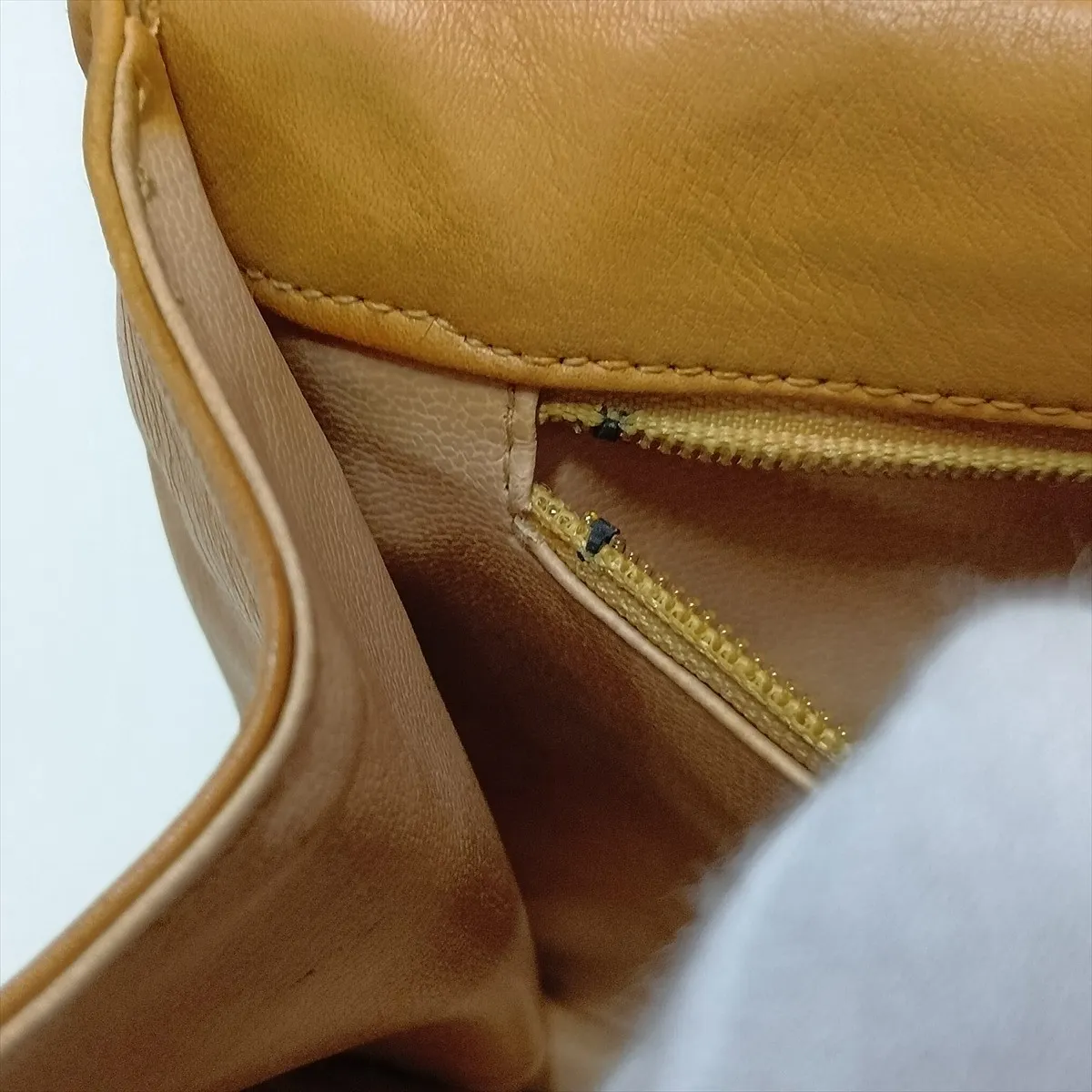 Bicolore Lambskin Chain Shoulder Bag, Beige with Gold Hardware, 0641521 (Serial Number 0) — view 14