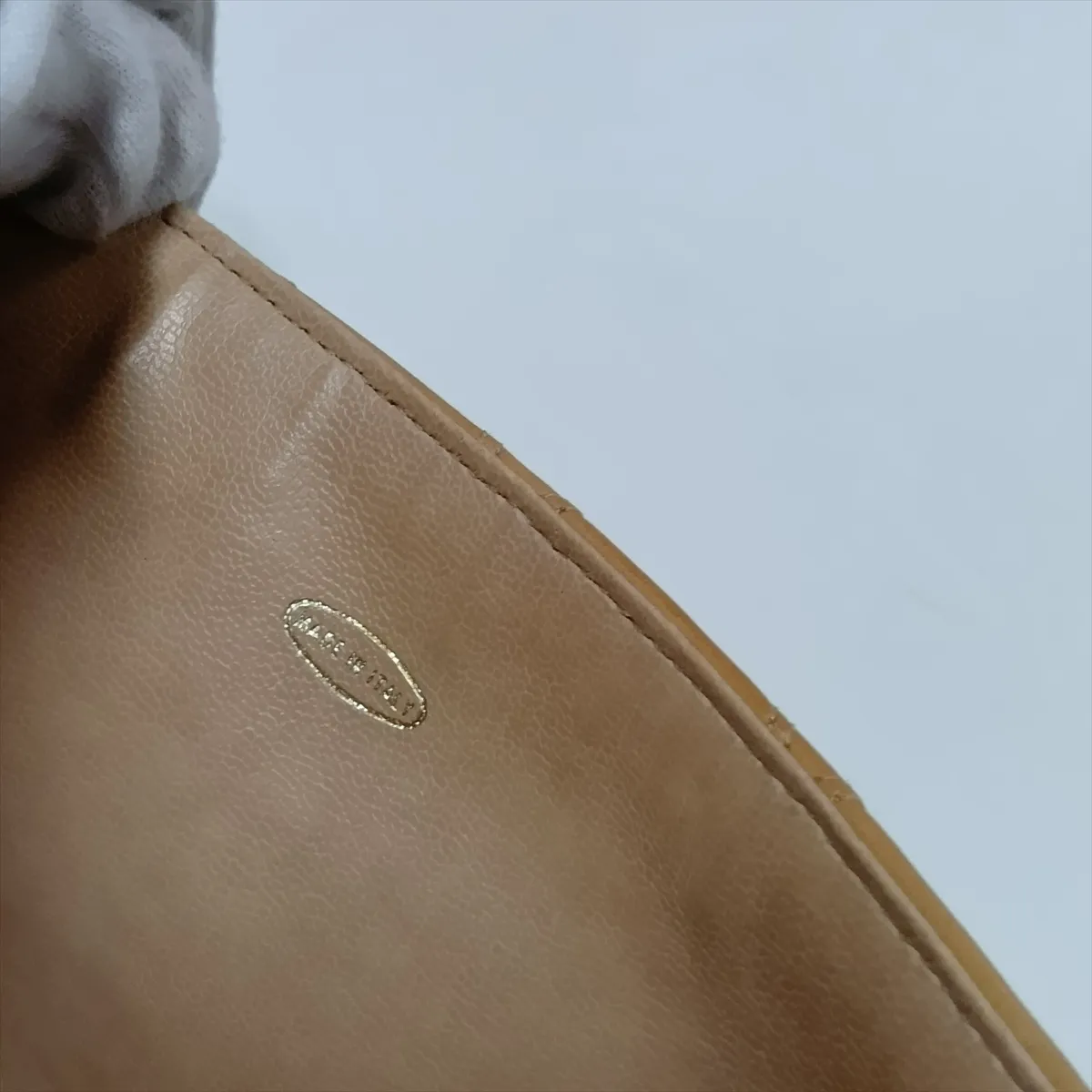 Bicolore Lambskin Chain Shoulder Bag, Beige with Gold Hardware, 0641521 (Serial Number 0) — view 15