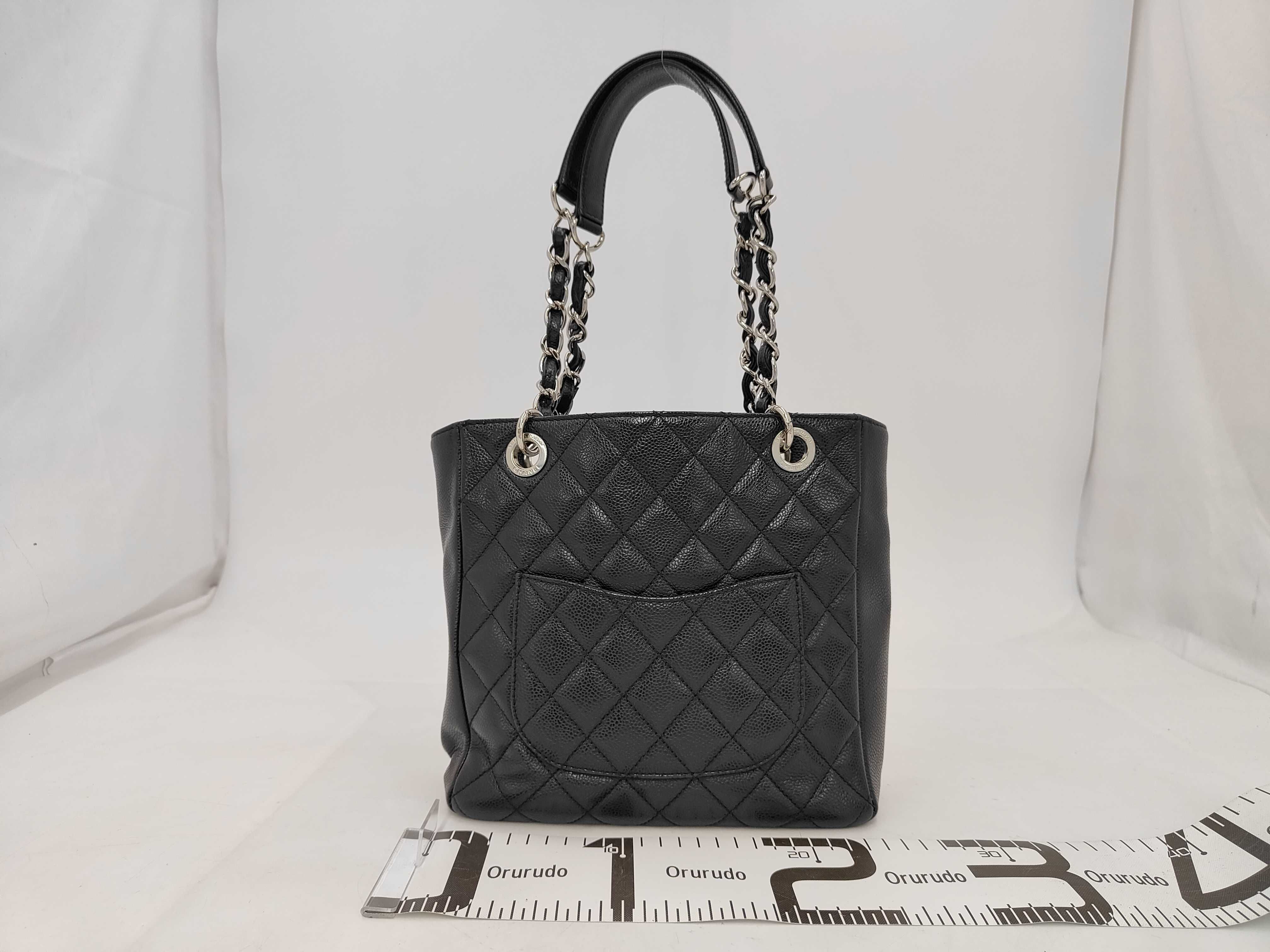 Matelassé PST Tote Bag, Caviar Leather, Black, Silver Hardware, 15512906, Seal, 23x23x8cm — view 2