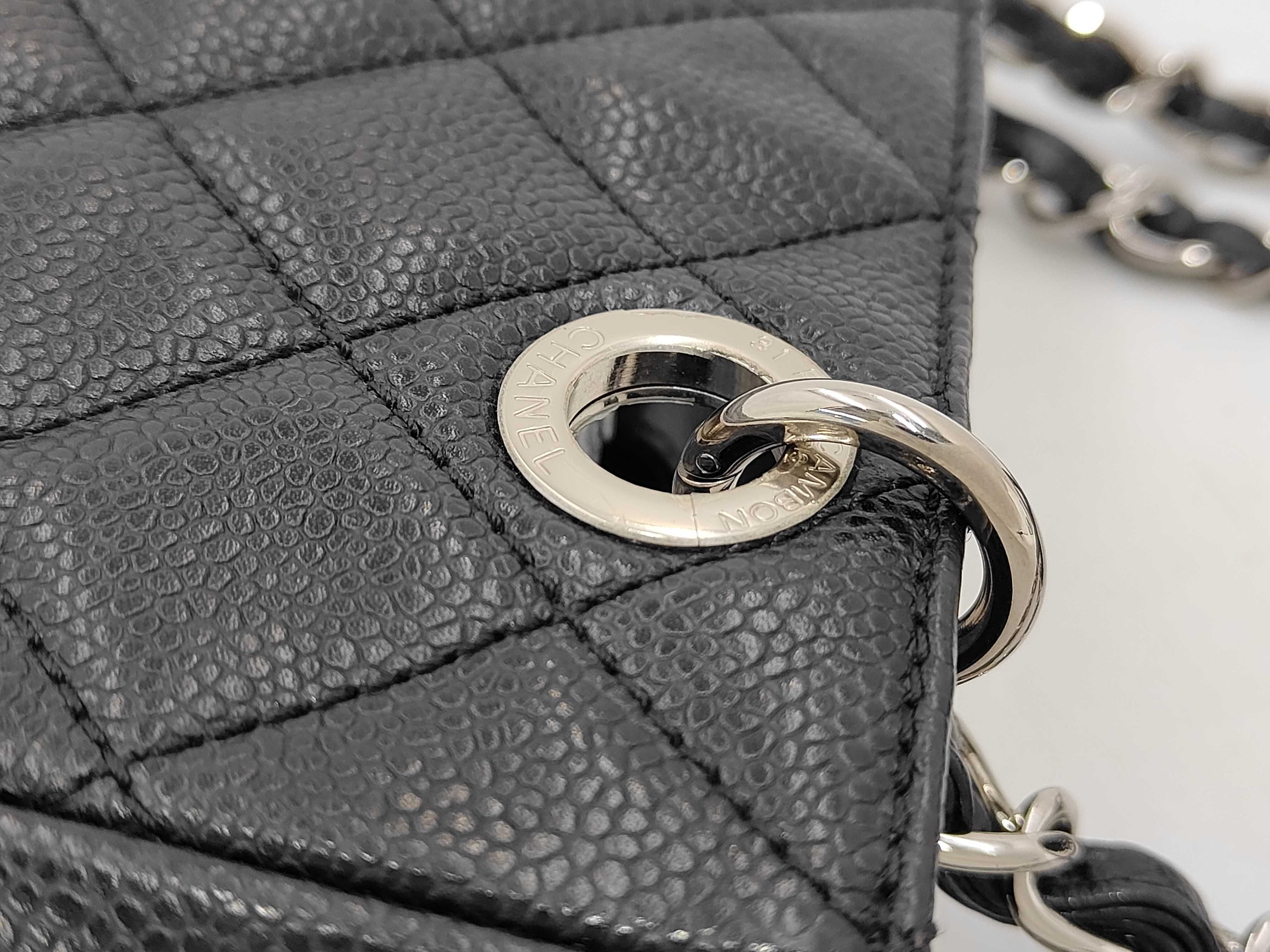 Matelassé PST Tote Bag, Caviar Leather, Black, Silver Hardware, 15512906, Seal, 23x23x8cm — view 5