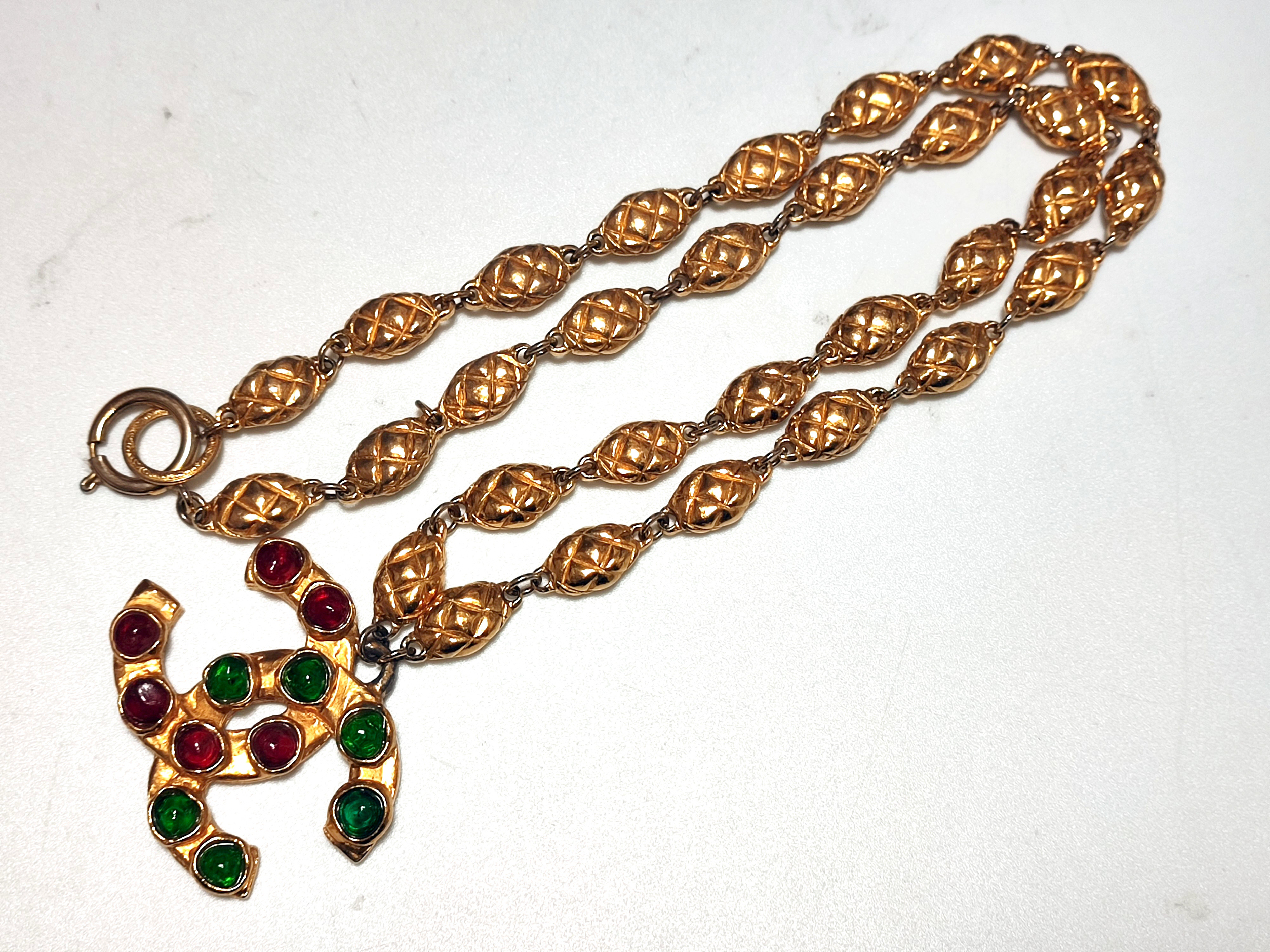 Gripoix Big Coco Mark Matelassé Necklace — view 5