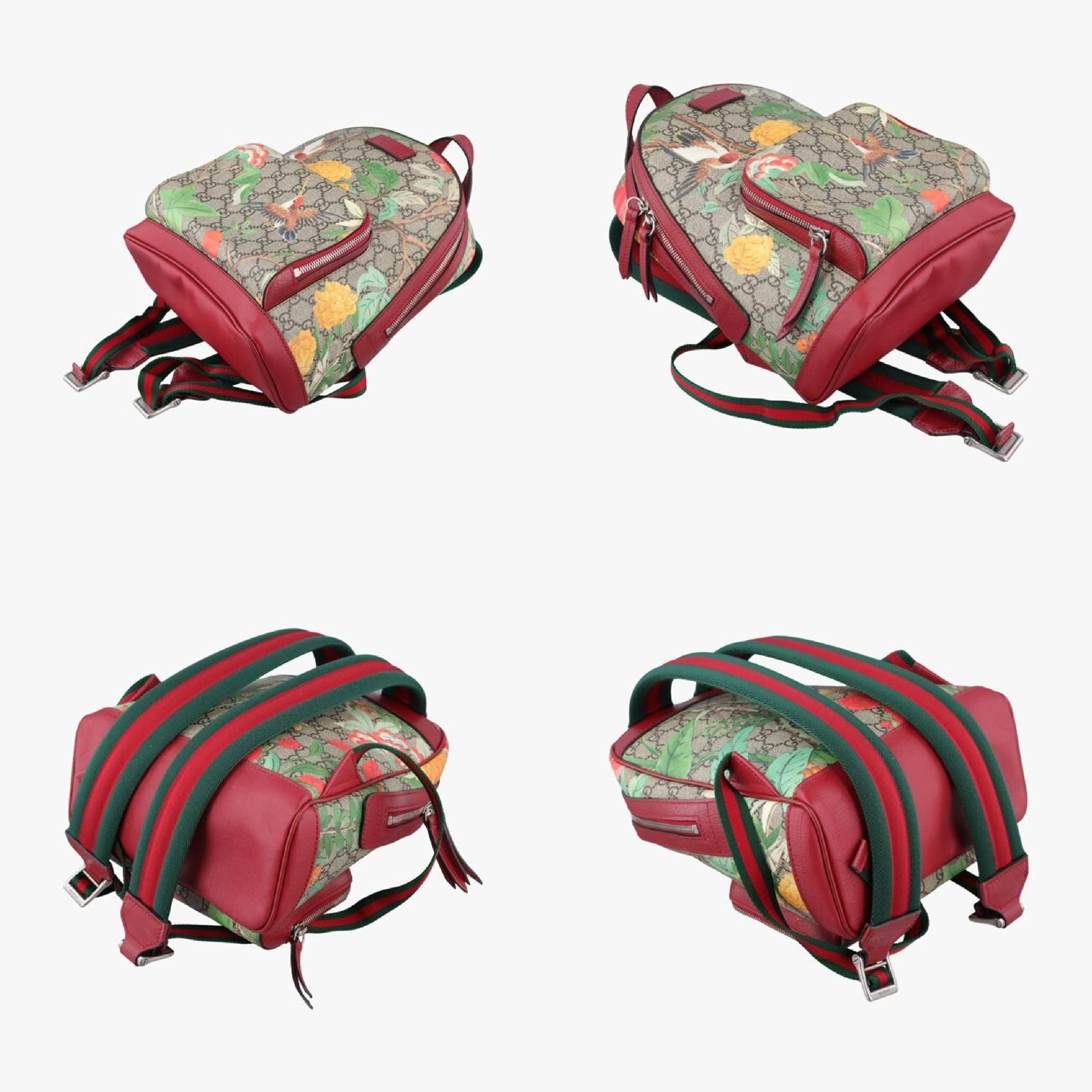 GG Supreme Tian Backpack, Beige x Red x Multicolor, PVC Coated Canvas x Leather, 427042 C019437977 — view 4