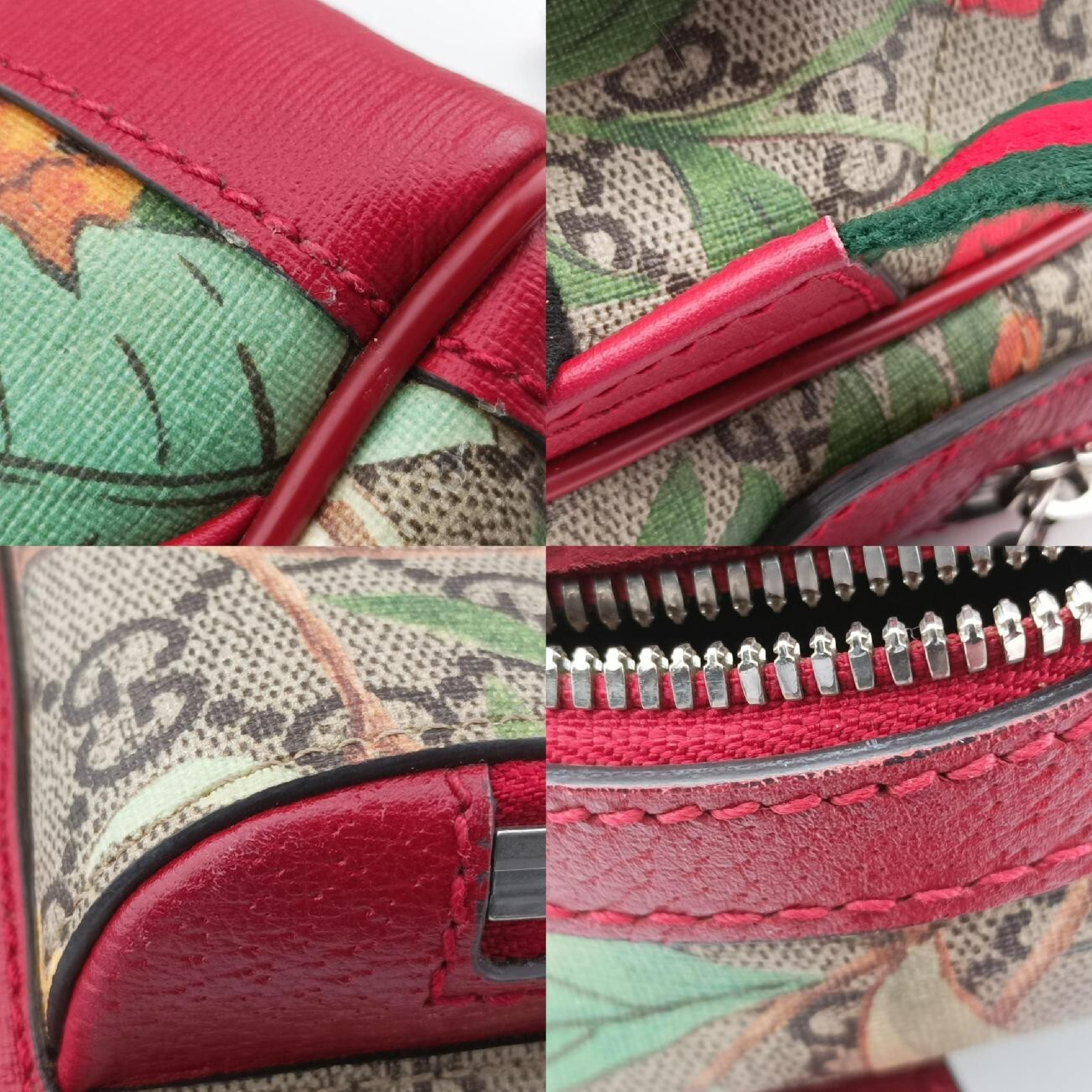 GG Supreme Tian Backpack, Beige x Red x Multicolor, PVC Coated Canvas x Leather, 427042 C019437977 — view 10