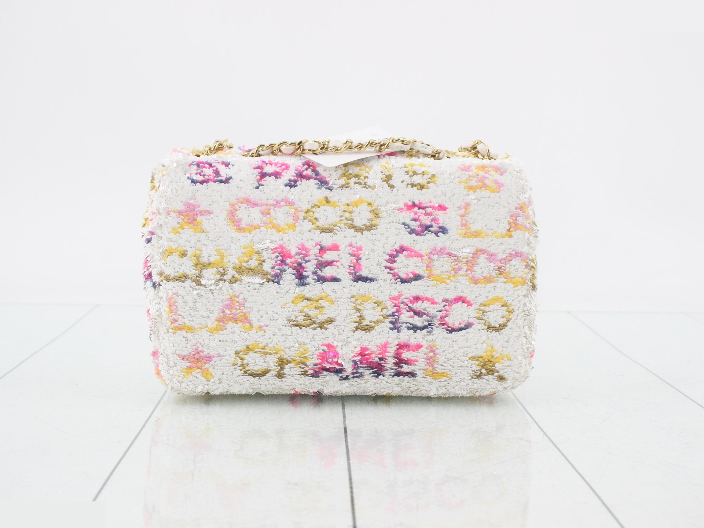 sequined mini matelassé shoulder bag — view 2