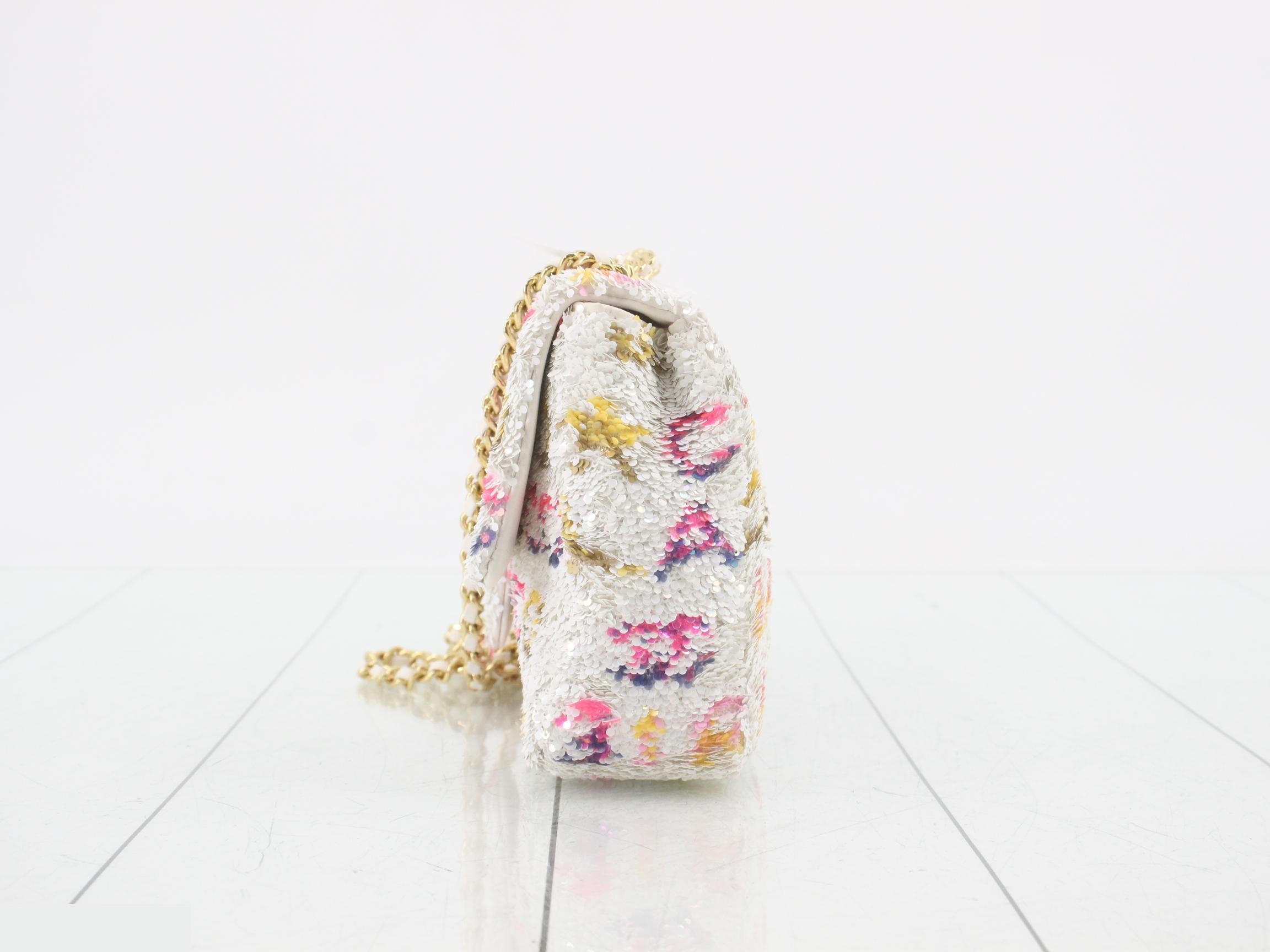 sequined mini matelassé shoulder bag — view 3
