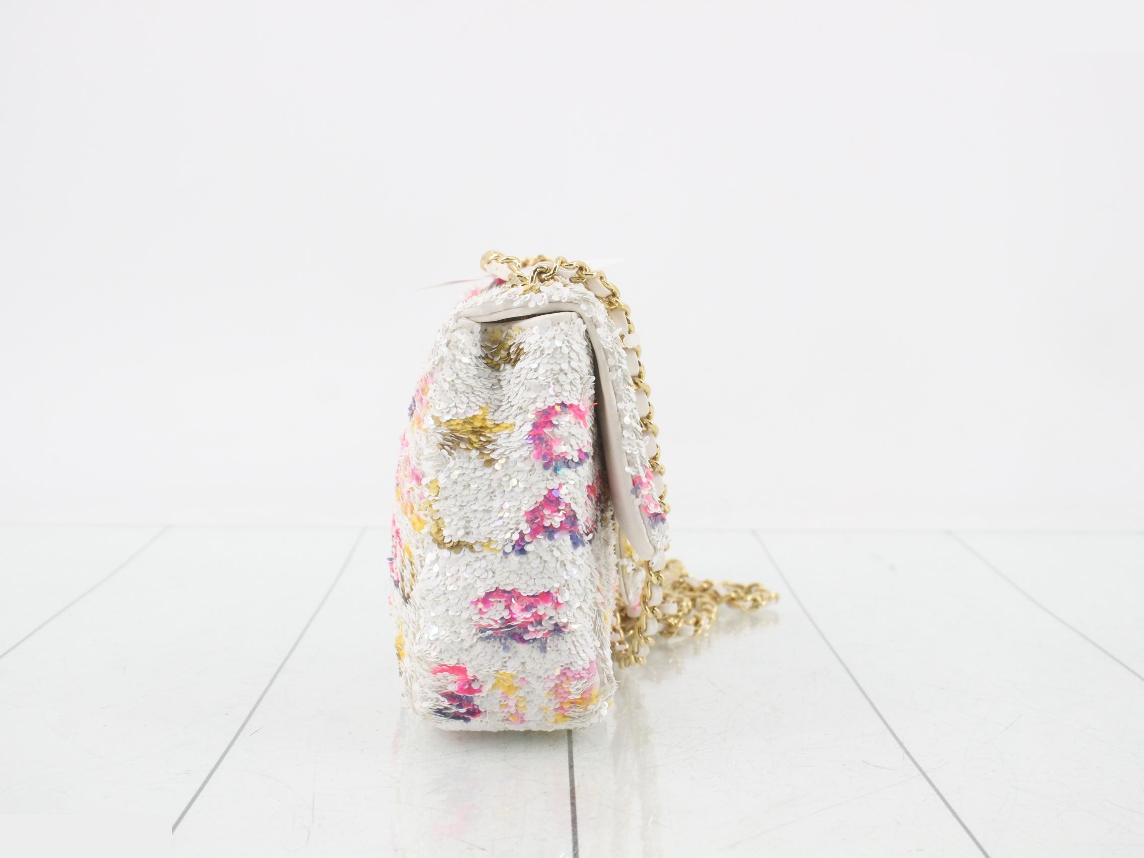 sequined mini matelassé shoulder bag — view 4