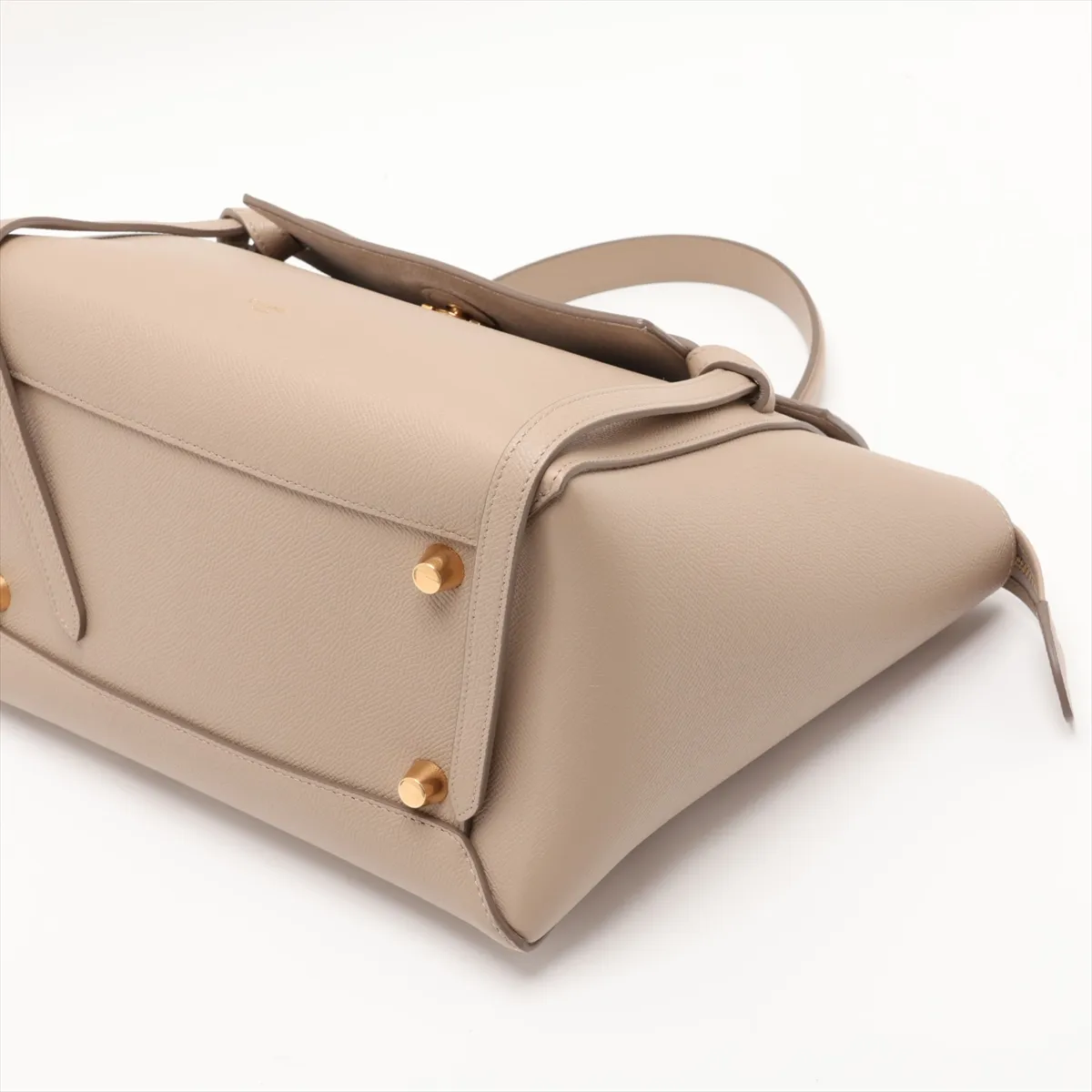 Belt Bag Mini Leather 2-Way Handbag Beige — view 3