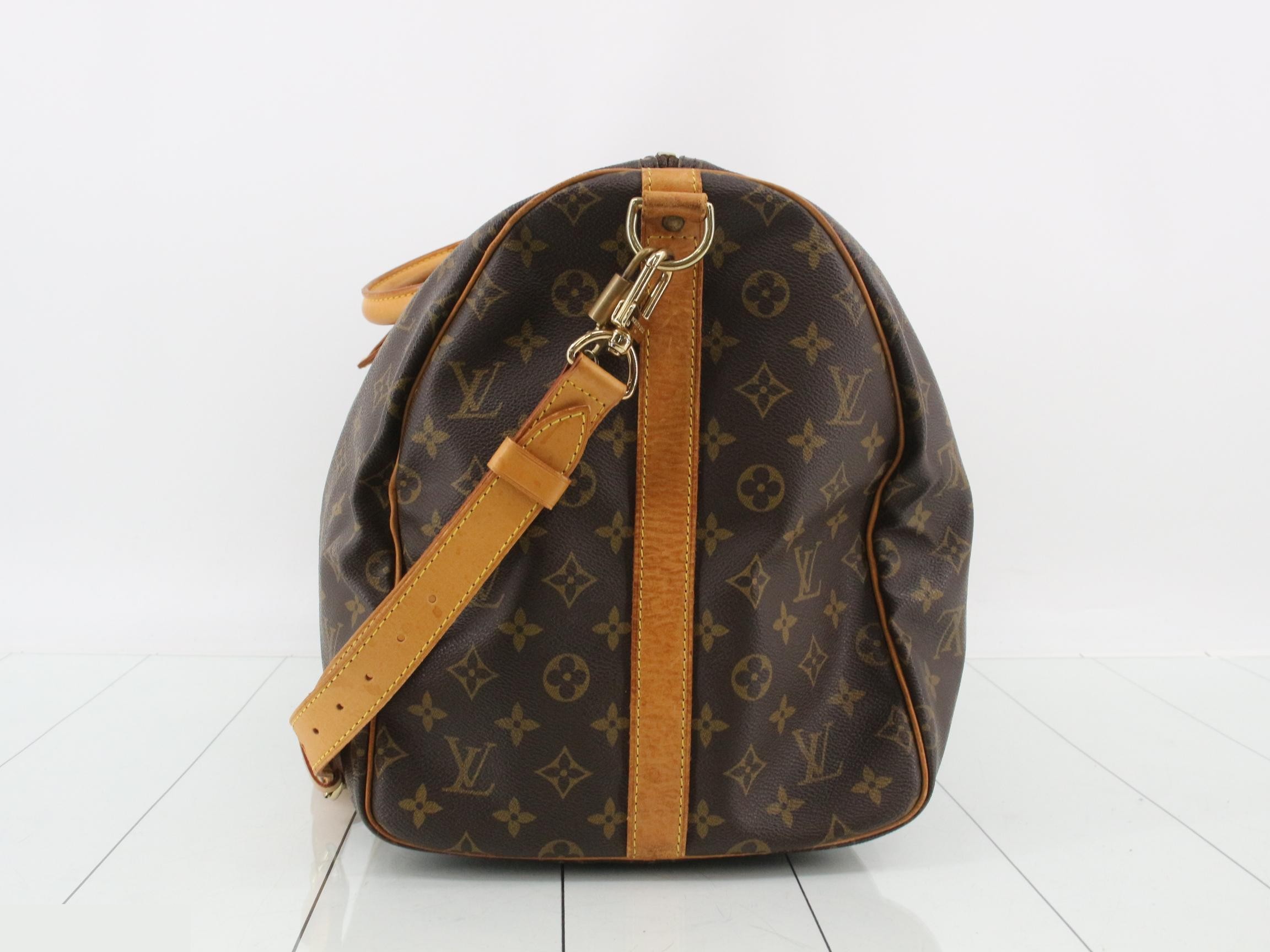 Monogram Boston bag with strap, Keepall Bandoulière 55 — view 3