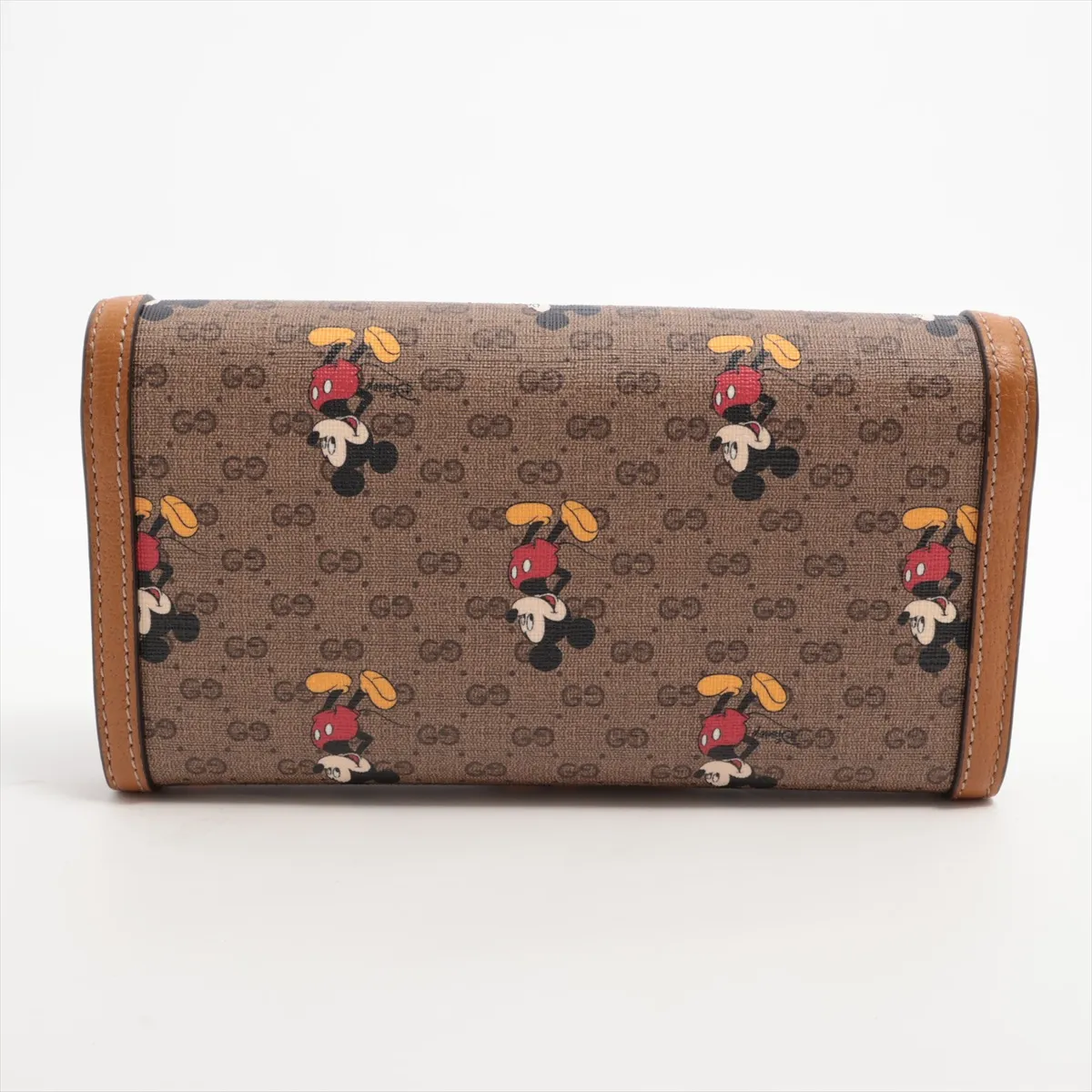 x Disney Mini GG Supreme 602530 PVC x Leather Long Wallet Brown — view 2