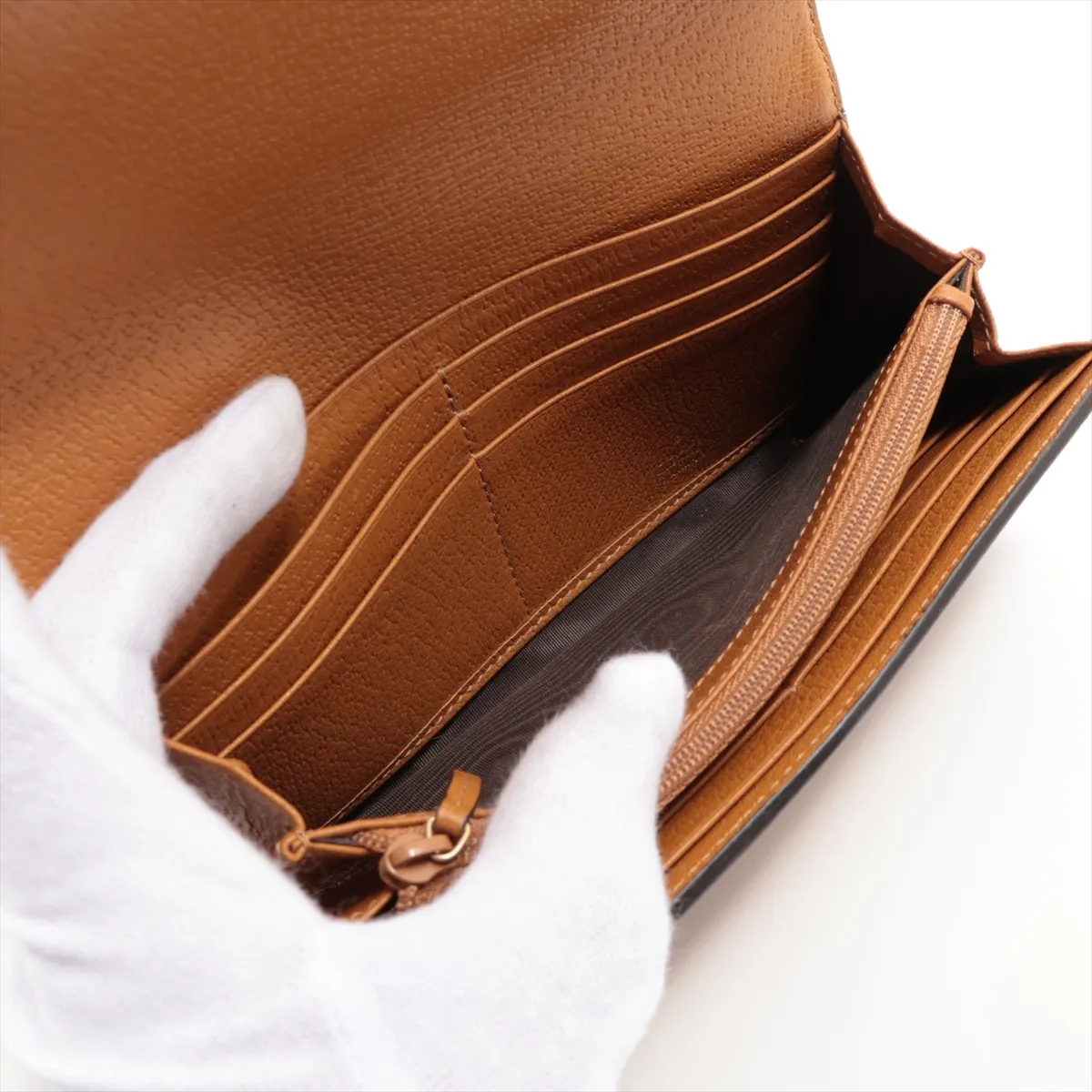 x Disney Mini GG Supreme 602530 PVC x Leather Long Wallet Brown — view 5