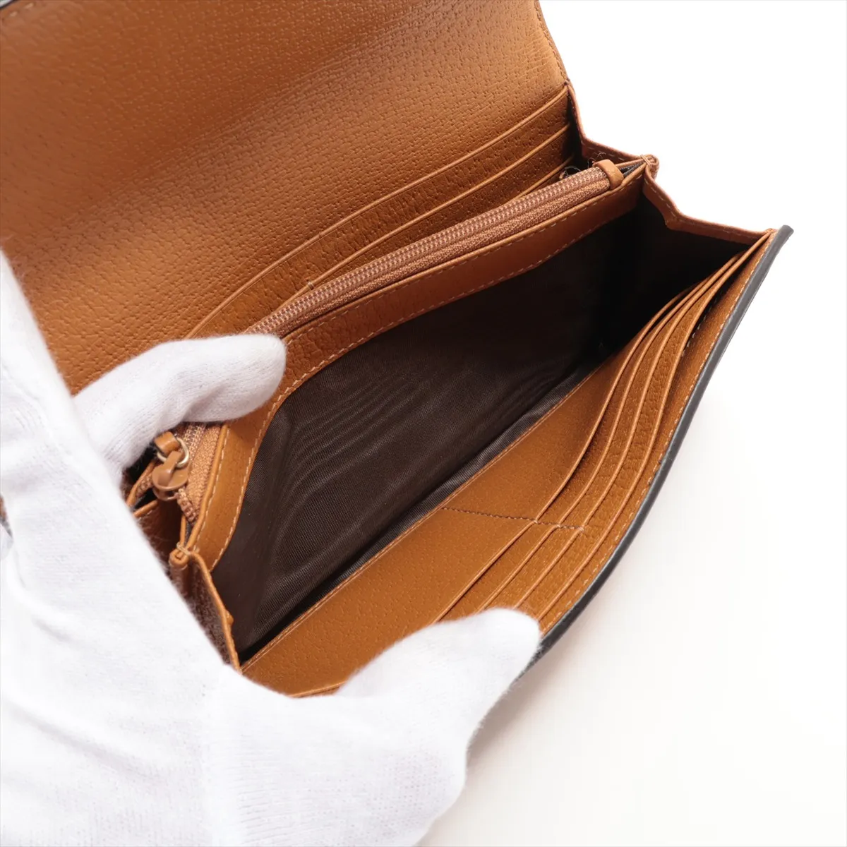 x Disney Mini GG Supreme 602530 PVC x Leather Long Wallet Brown — view 6