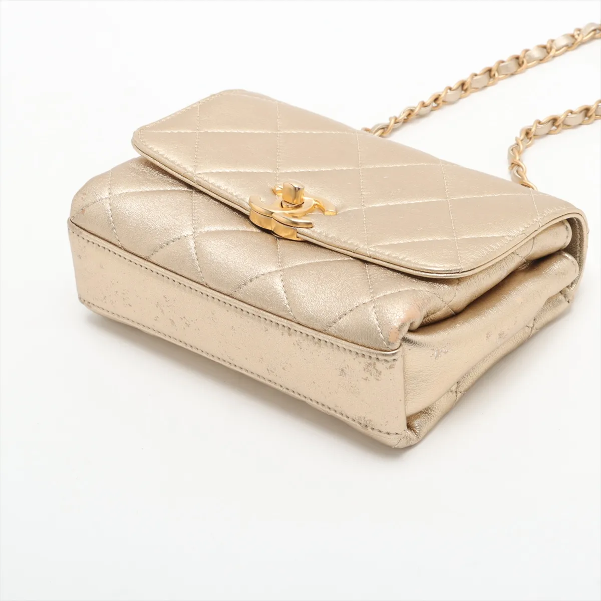 Matelasse Lambskin Chain Shoulder Bag Gold Hardware N9UXJC0C Random Plate — view 3