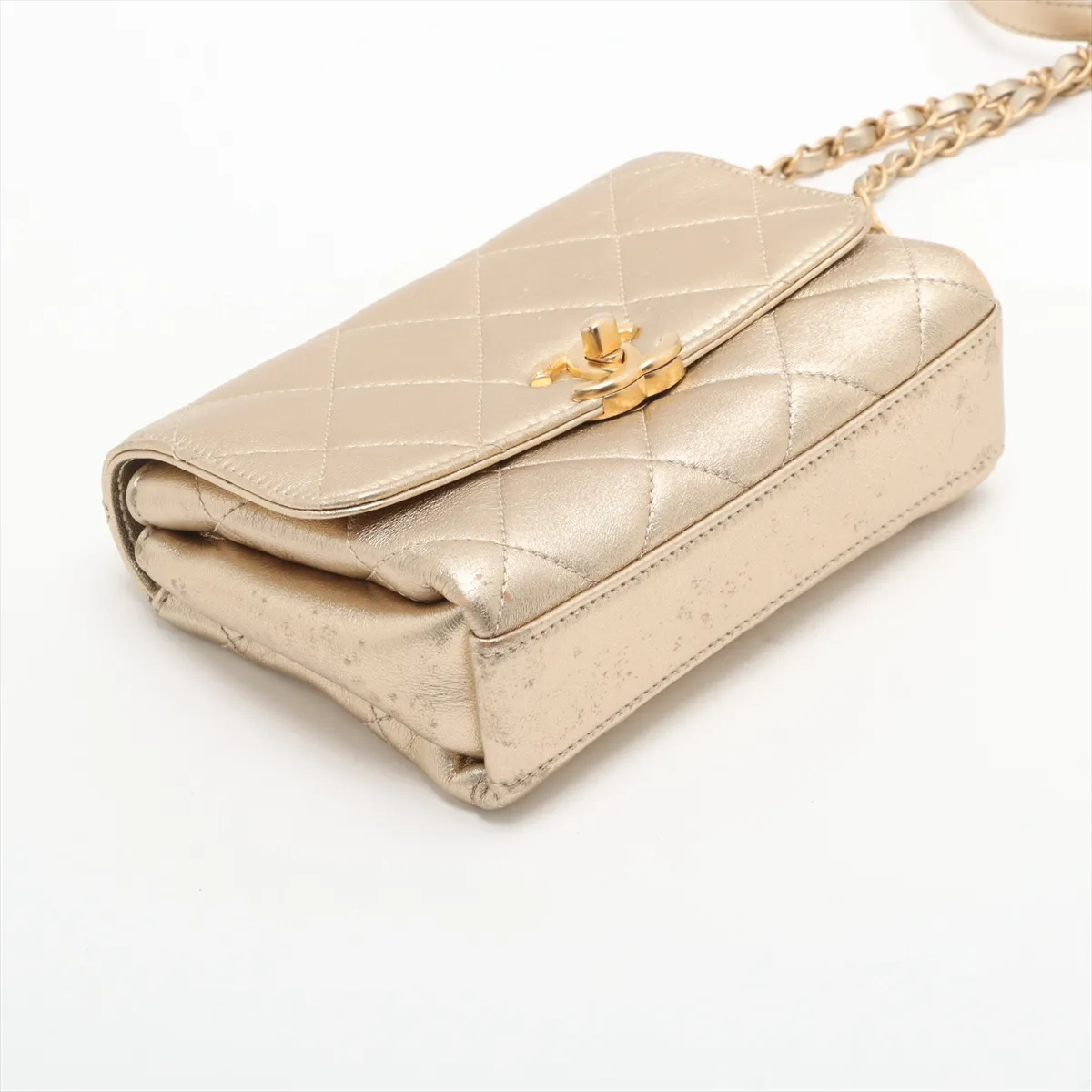 Matelasse Lambskin Chain Shoulder Bag Gold Hardware N9UXJC0C Random Plate — view 4