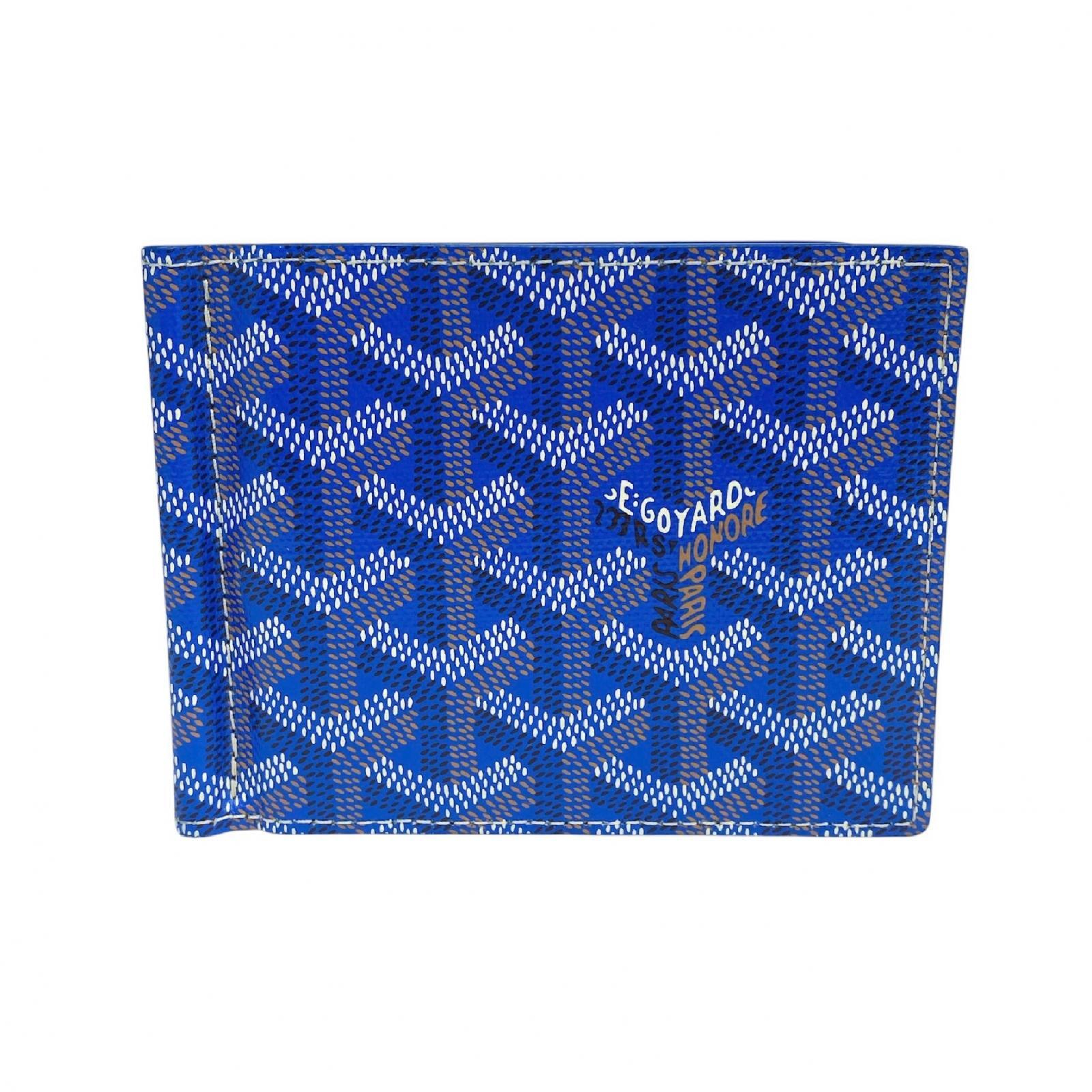 【*Shipped from: Hong Kong*】GOYARD Blue Coated Canvas Bi-fold Wallet Billfold — view 2