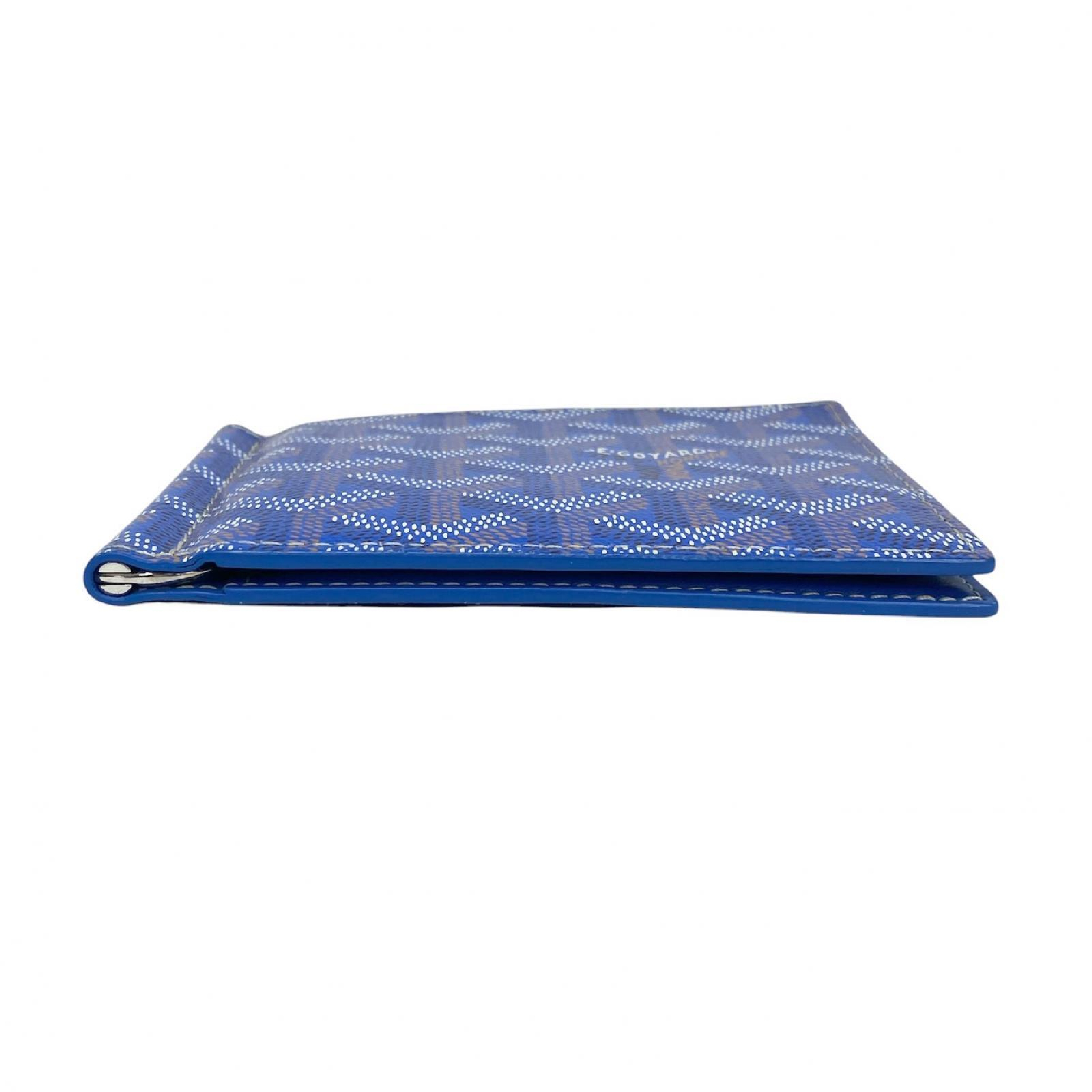 【*Shipped from: Hong Kong*】GOYARD Blue Coated Canvas Bi-fold Wallet Billfold — view 4