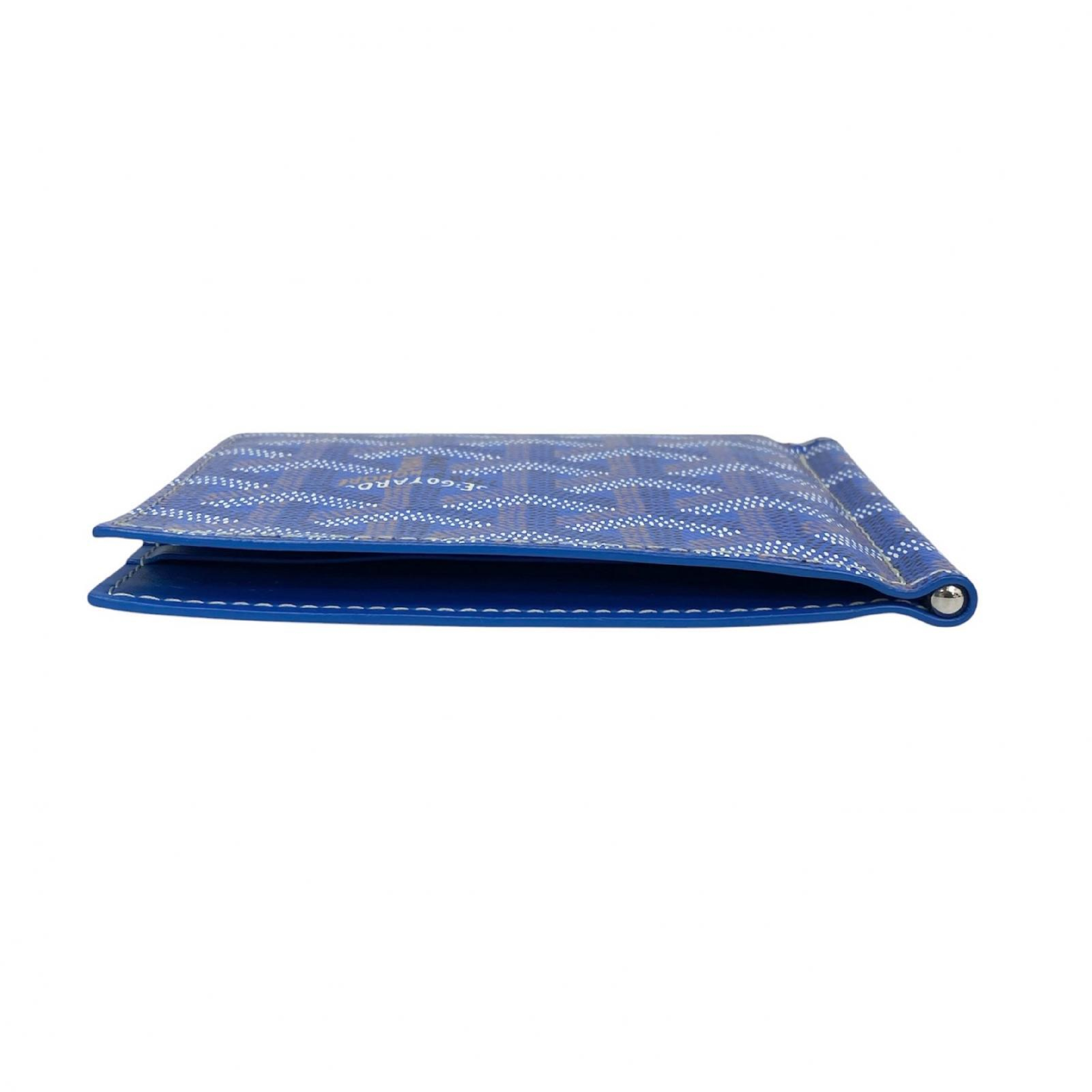【*Shipped from: Hong Kong*】GOYARD Blue Coated Canvas Bi-fold Wallet Billfold — view 7
