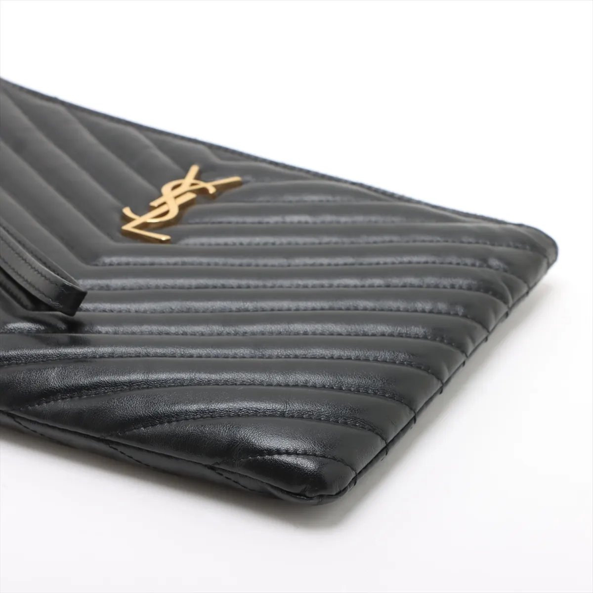 Leather Clutch Bag Black 379039 — view 3