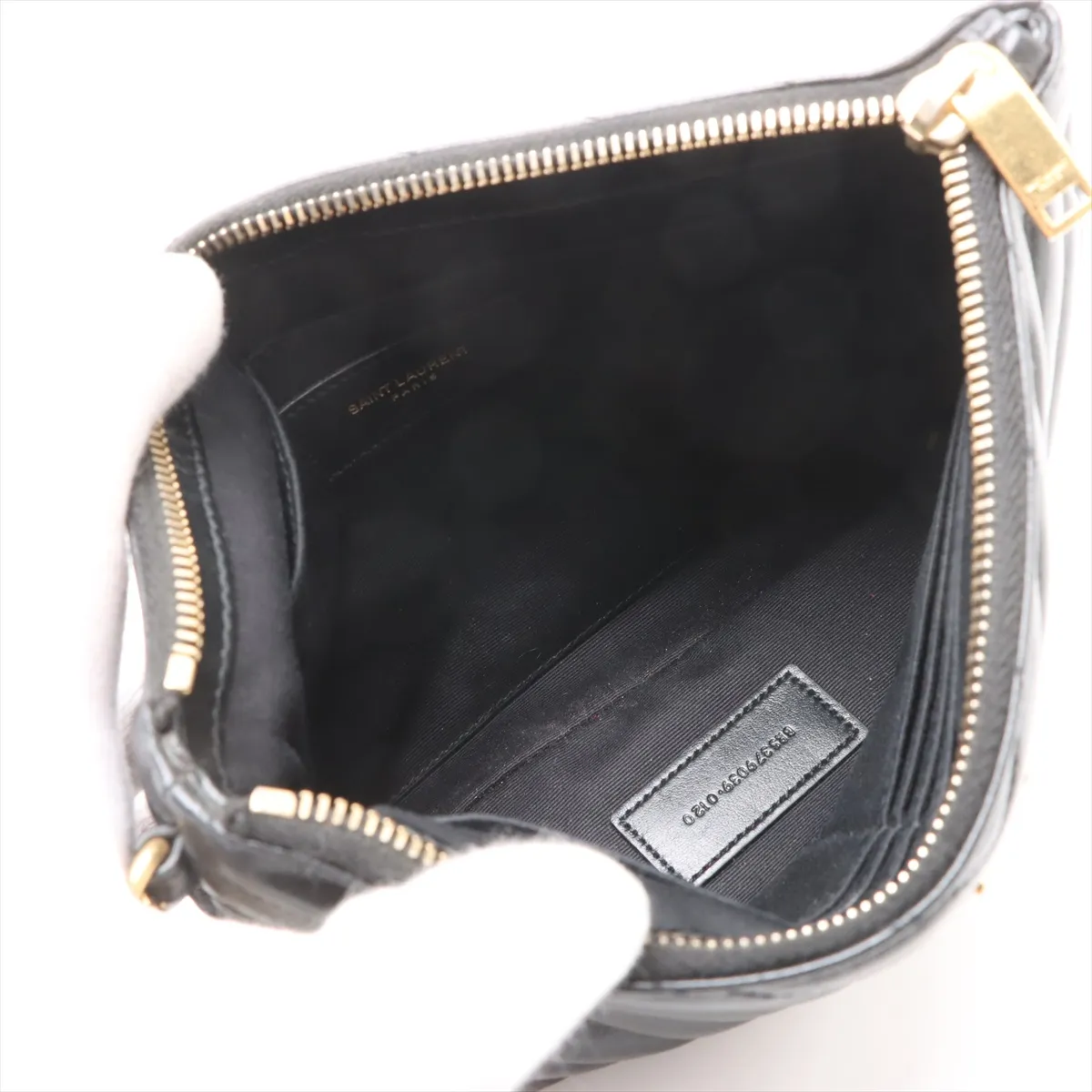 Leather Clutch Bag Black 379039 — view 6