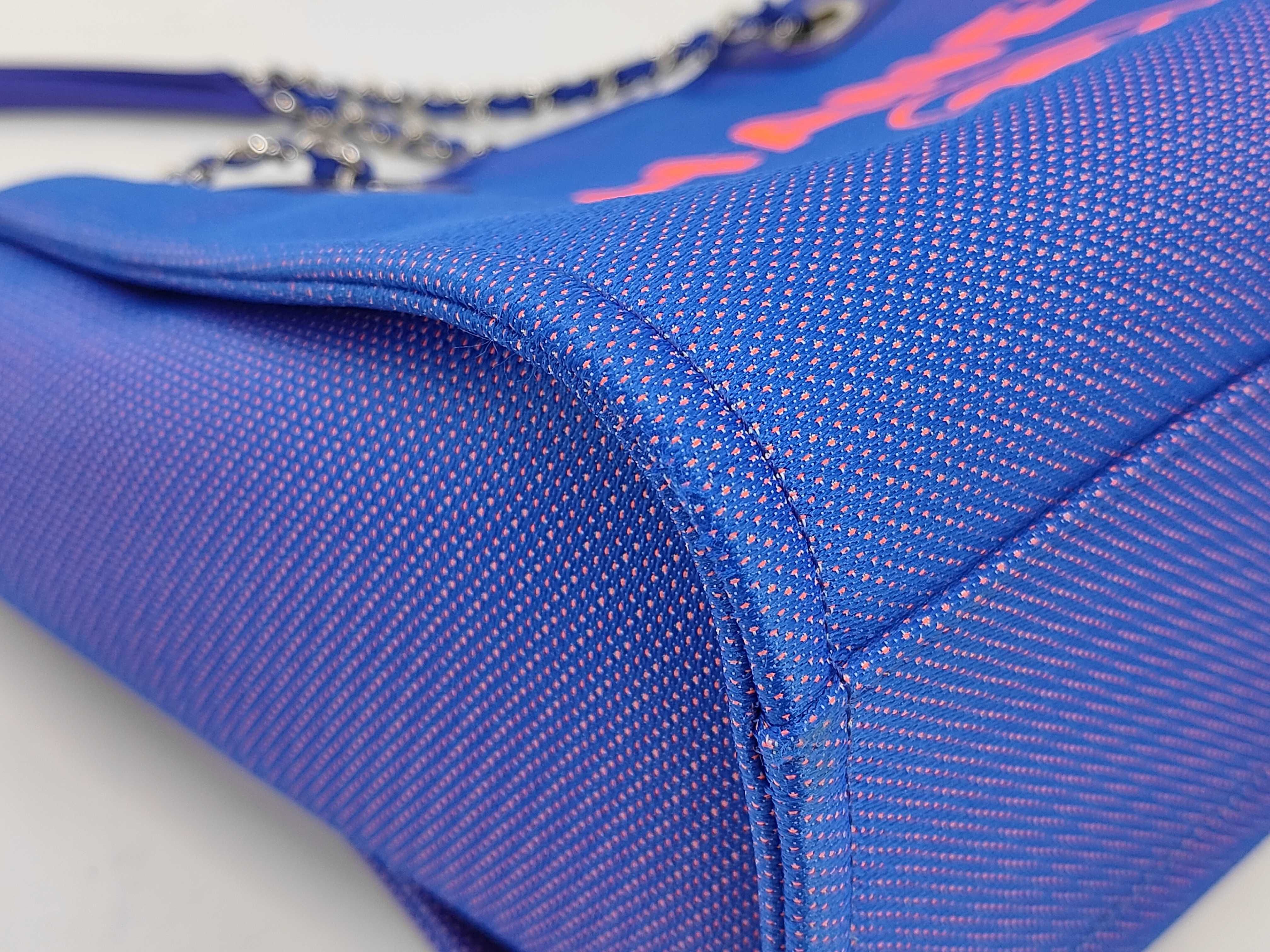 Deauville Tote MM, serial number 31, canvas, blue, silver tote bag — view 6
