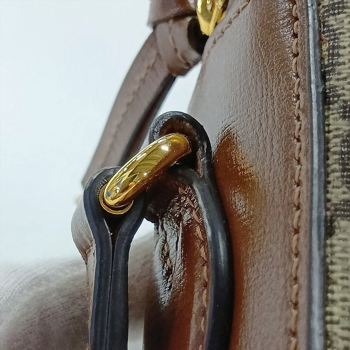 GG Supreme Horsebit PVC x Leather Shoulder Bag, Beige x Brown, 645454 — view 12
