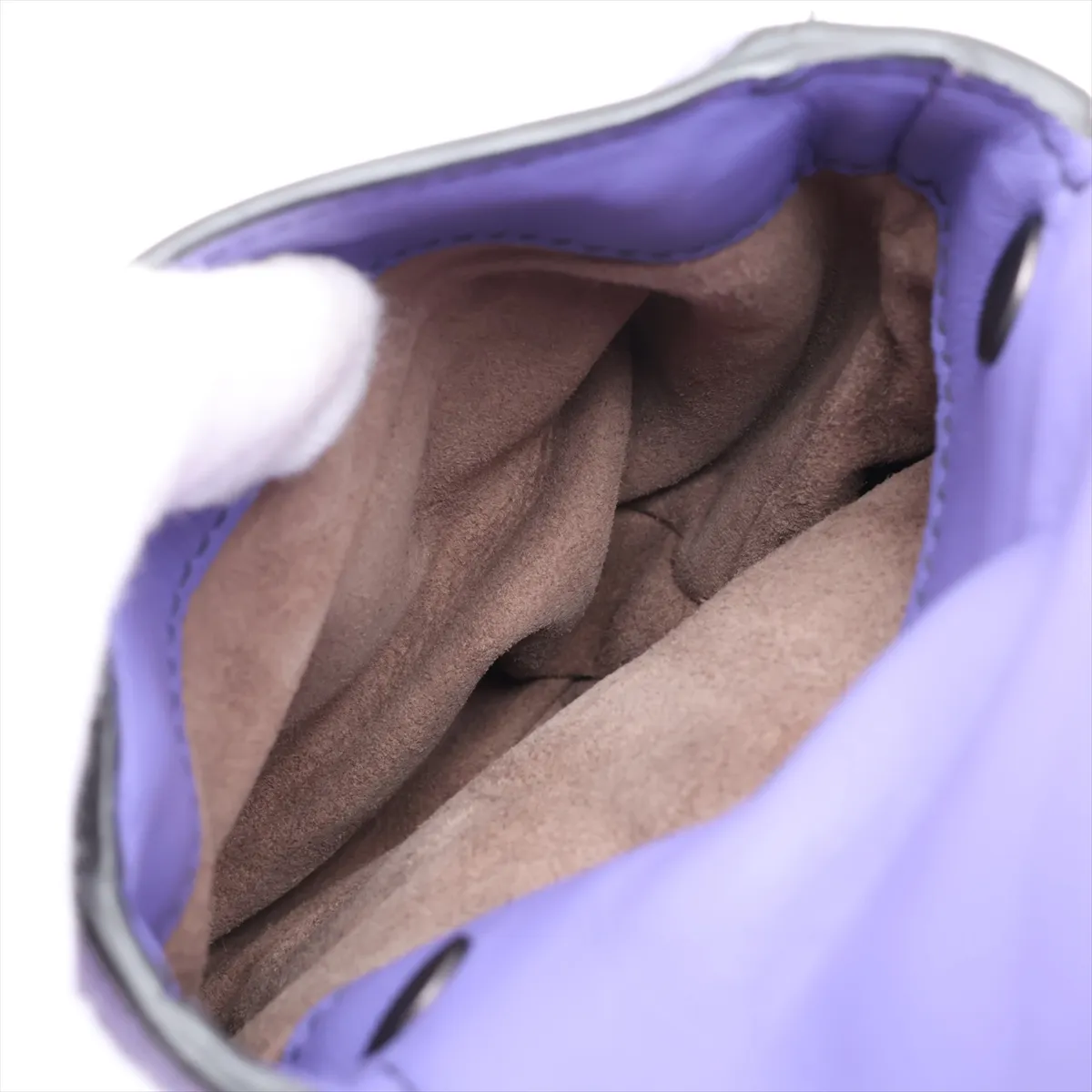 Intrecciato Leather Shoulder Bag, Purple — view 7