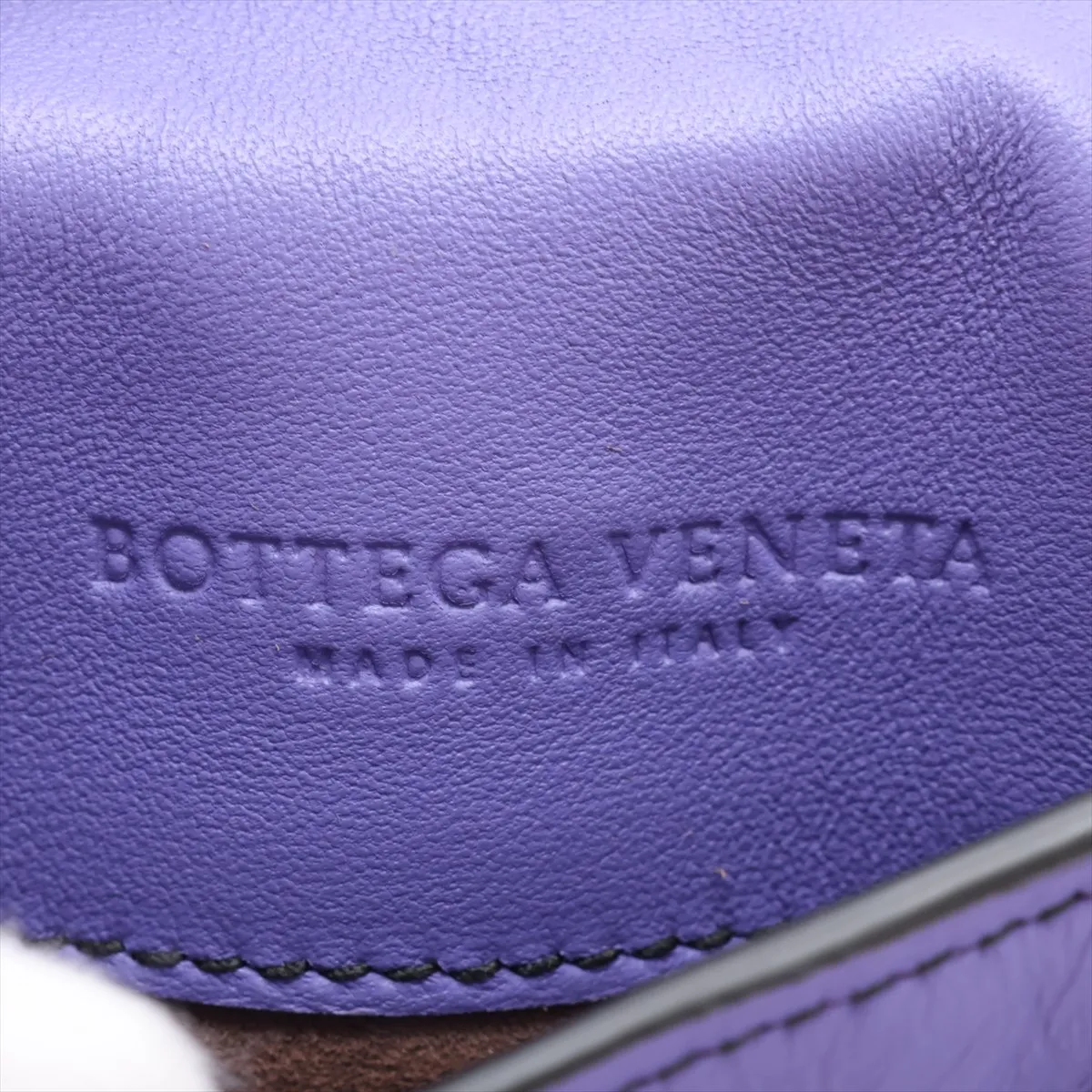 Intrecciato Leather Shoulder Bag, Purple — view 8