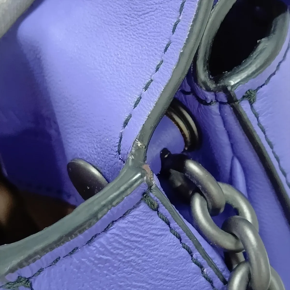 Intrecciato Leather Shoulder Bag, Purple — view 10