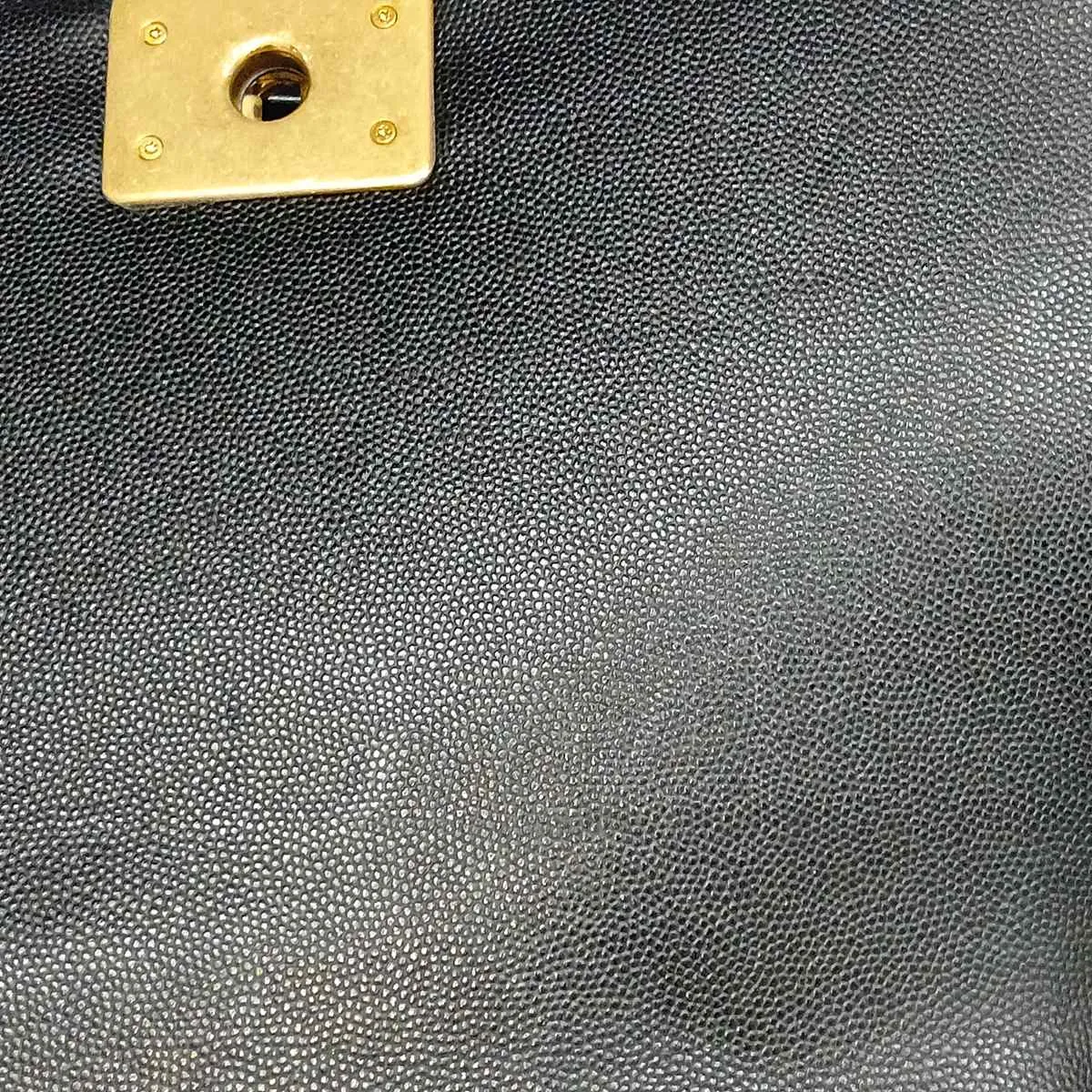 Boy Chanel 25 Caviar Skin Chain Shoulder Bag, Black with Gold Hardware, 28741317, Serial Number 28, A67086 — view 10