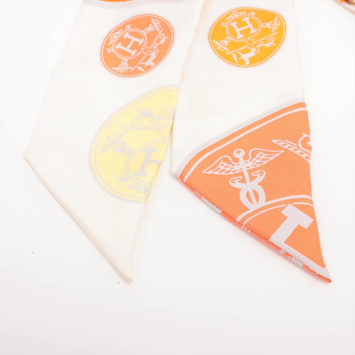 Twilly EX-Libris Confetti Scarf Silk Orange Thread — view 2
